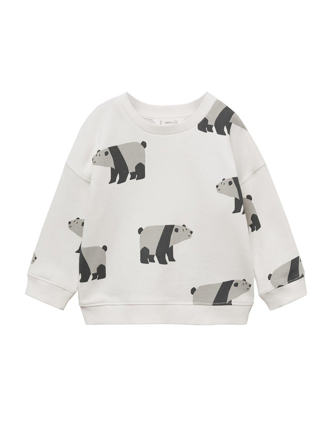 Image 2 of 5 of Mango Younger Boys Bear Print Sweat - White