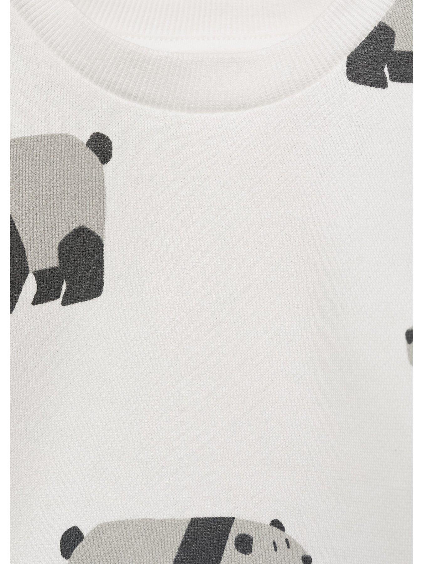 Image 5 of 5 of Mango Younger Boys Bear Print Sweat - White