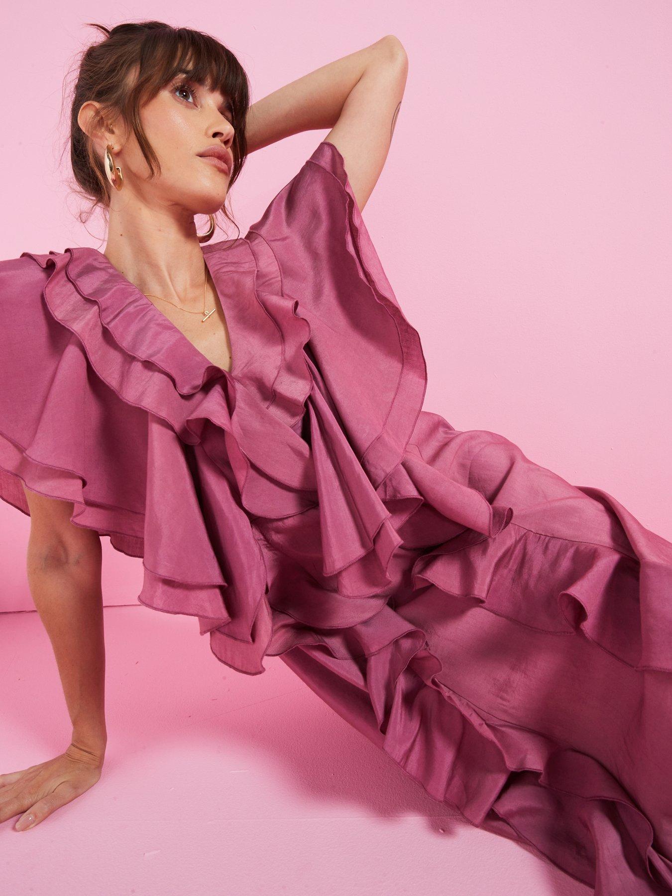 v by very pink dress The Avery Dress in Light Pink Windsor Brocade 0 / Light Pink Windsor Brocade