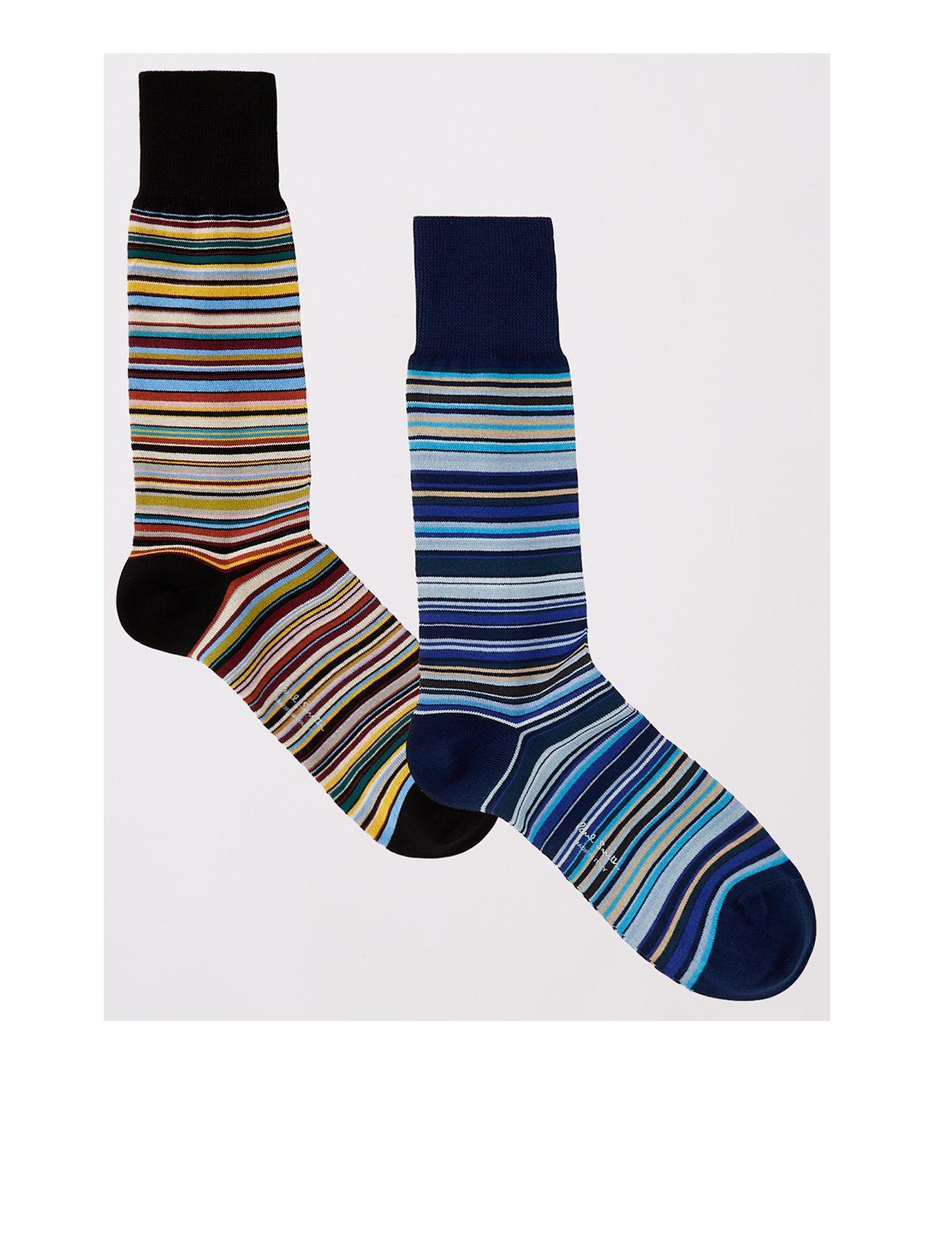 undefined 2 Pack Signature Stripe Crew Socks - Multi