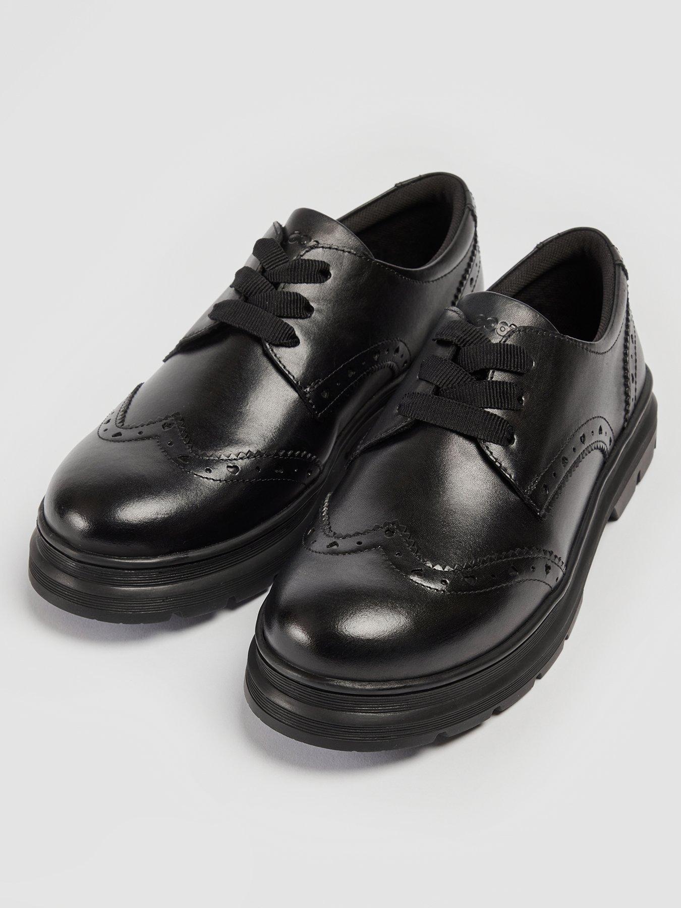 Image 2 of 6 of Pod Fiona Lace Up Leather Brogue School Shoe - Black