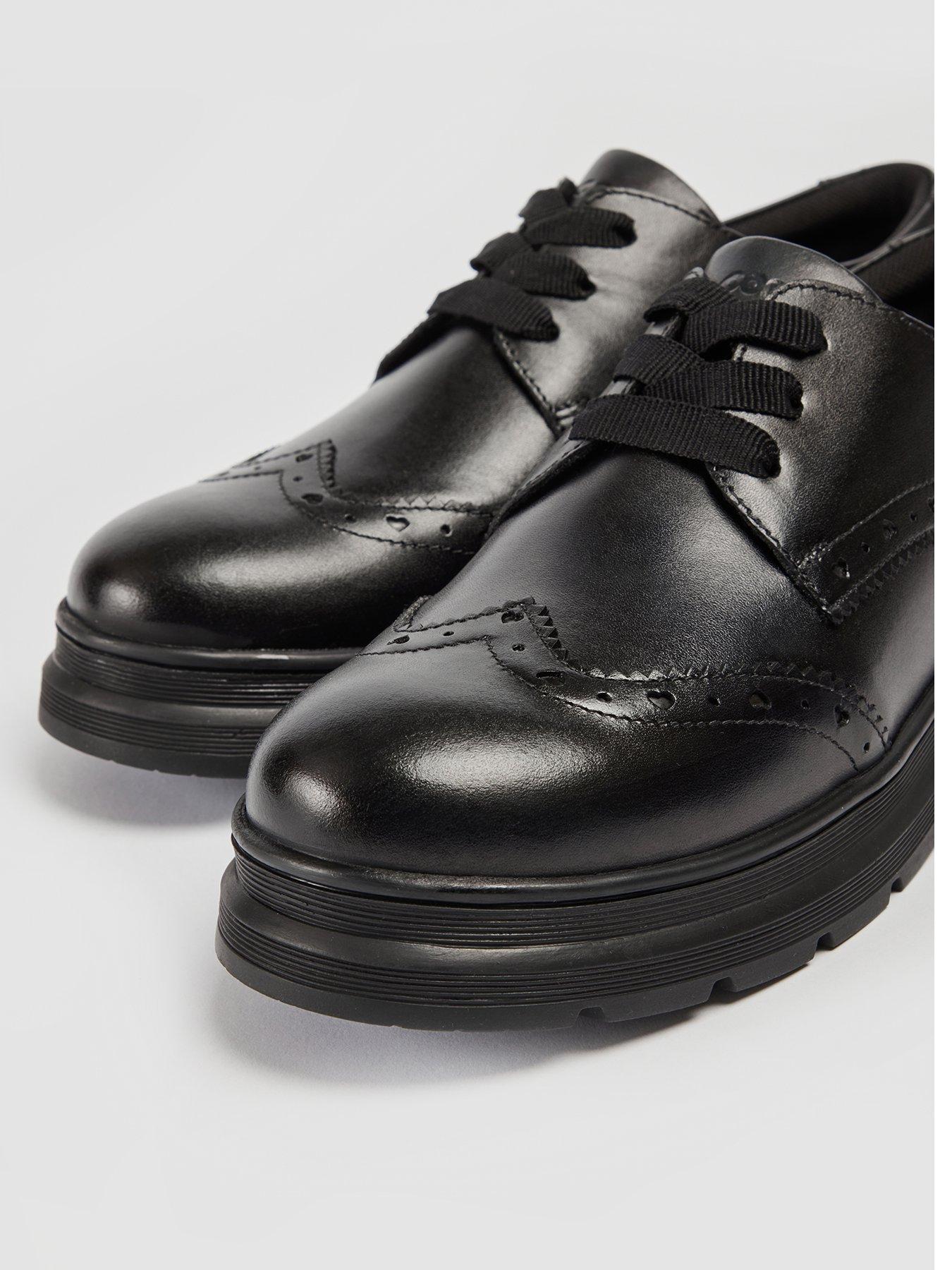 Image 3 of 6 of Pod Fiona Lace Up Leather Brogue School Shoe - Black
