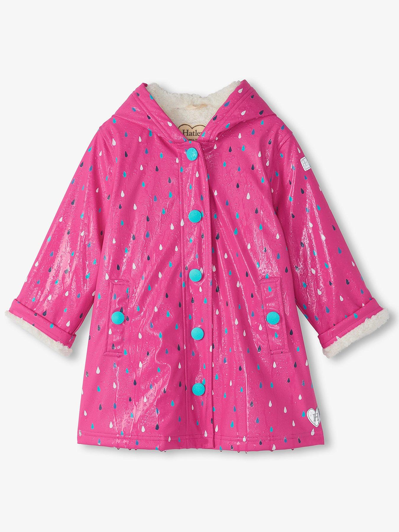 Hatley Girls Mystical Unicorn Colour Change Zip Up Rain Jacket Sachet Pink Very