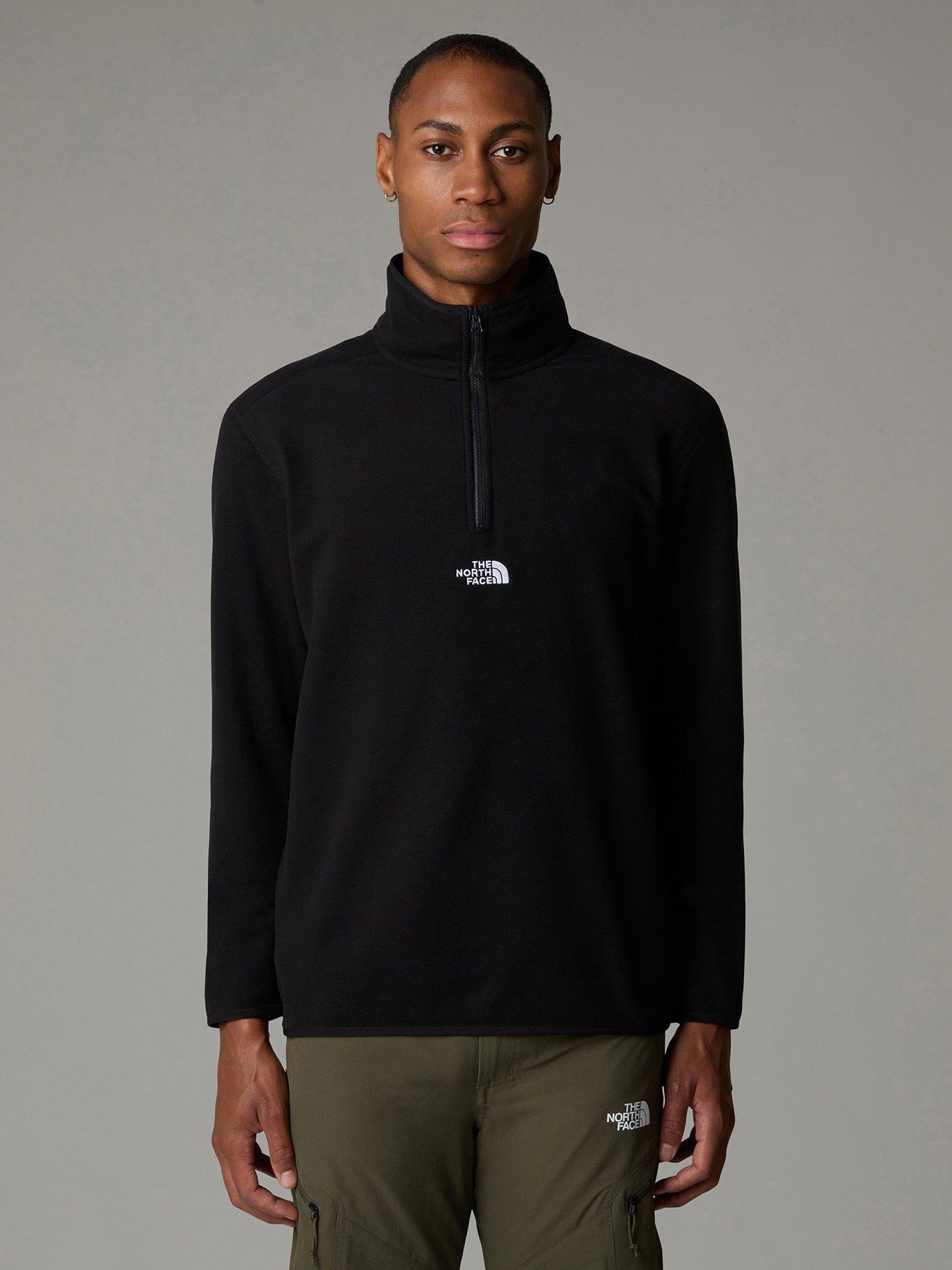 THE NORTH FACE Mens Glacier 1 4 Zip Embroidered Logo Black Very