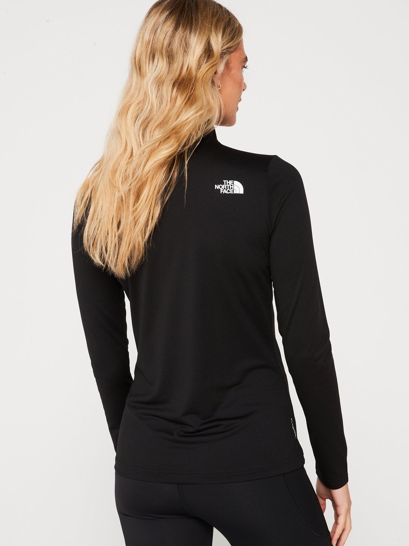 THE NORTH FACE Womens Flex 1 4 Zip Long Sleeve Top Black Very