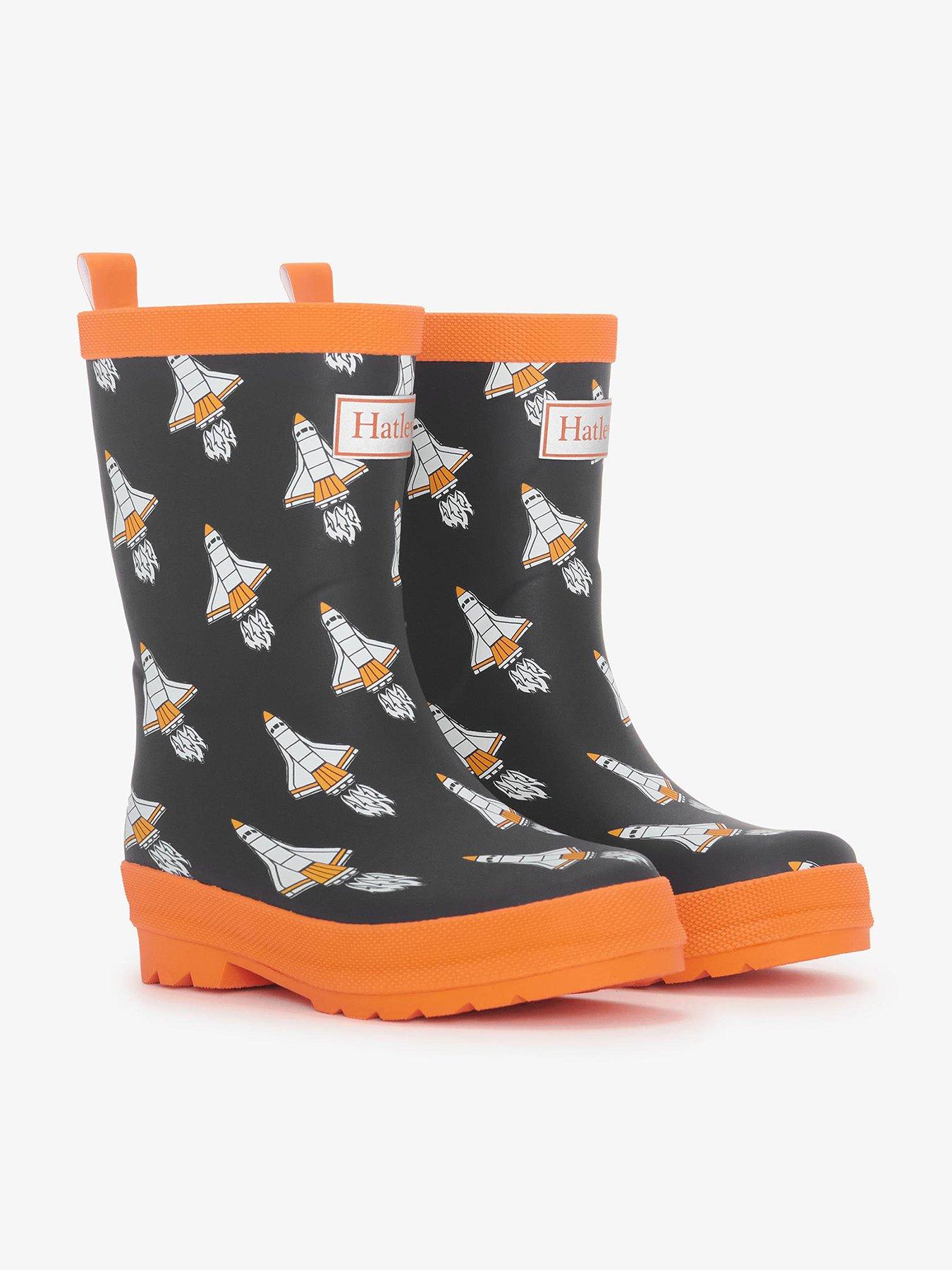 undefined Boys Space Shuttle Matte Finish Rainboots - Black