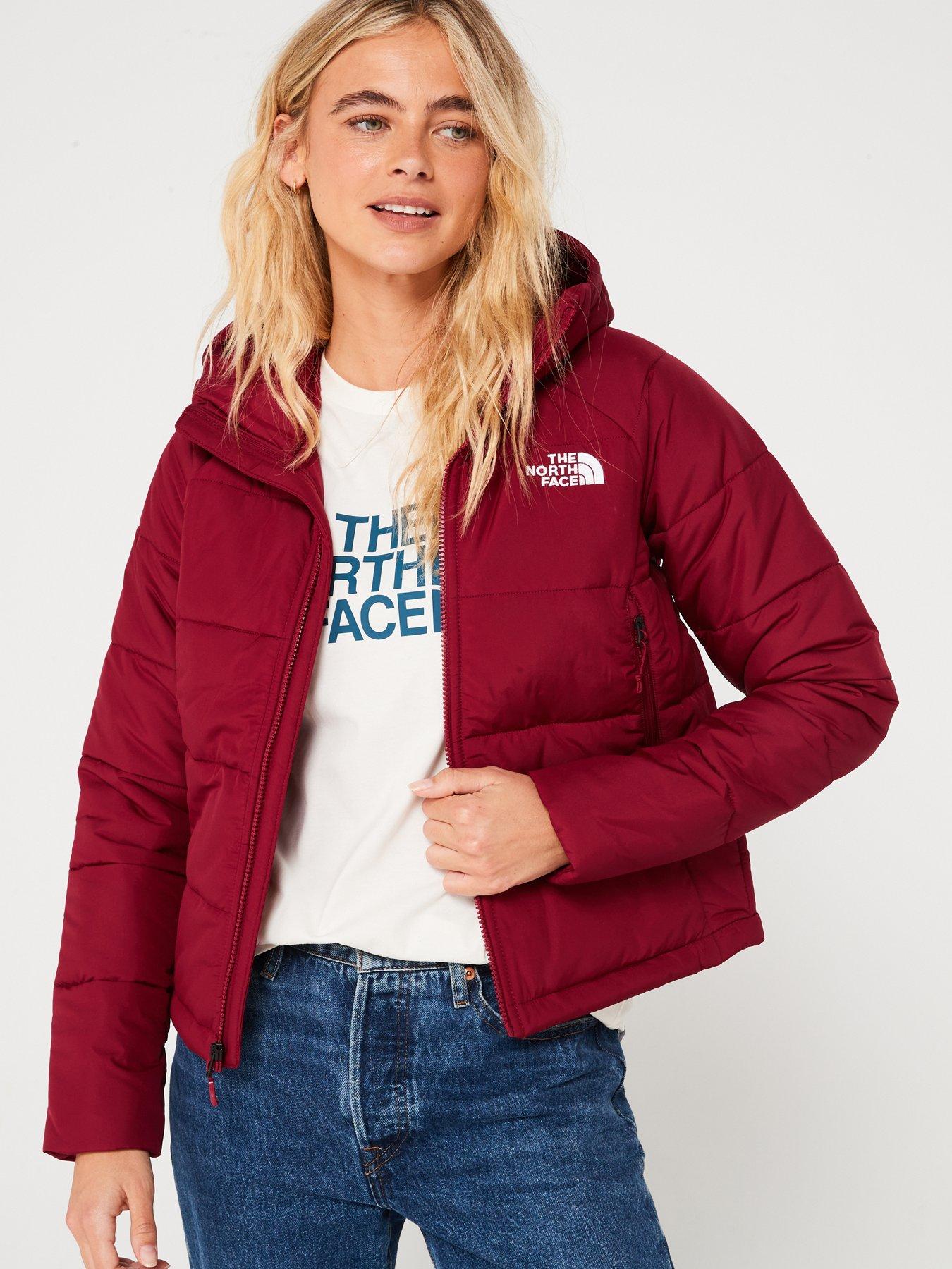 Burgundy north face women's jacket on sale