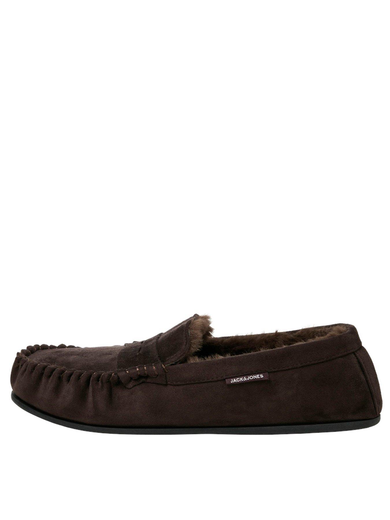 Image 1 of 6 of Jack & Jones Moccasin Slippers - Brown