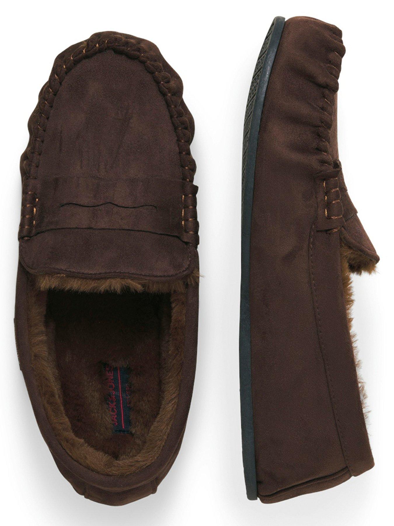 Image 4 of 6 of Jack & Jones Moccasin Slippers - Brown