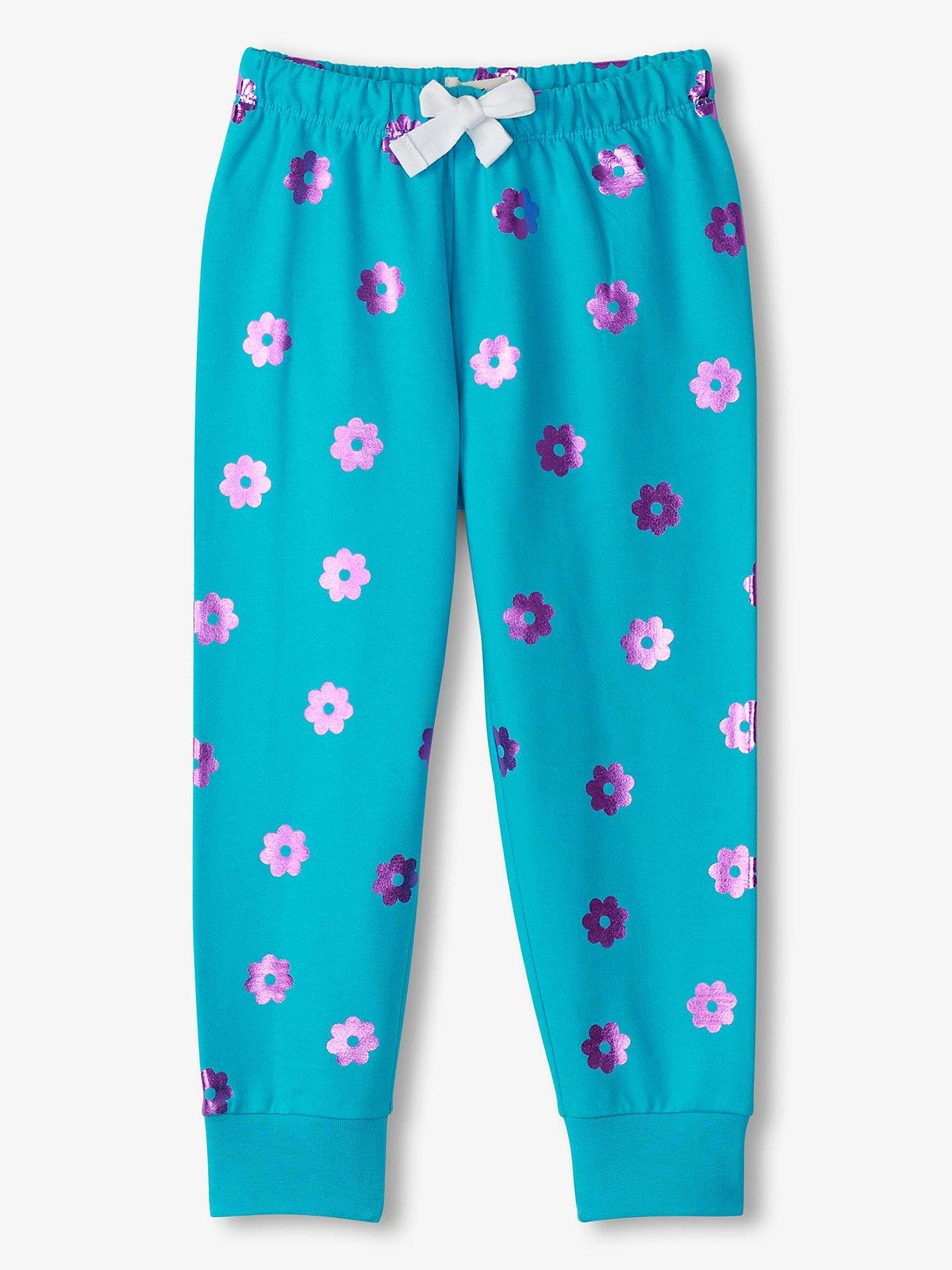 undefined Girls Sequin Blossom Track Pants - Blue