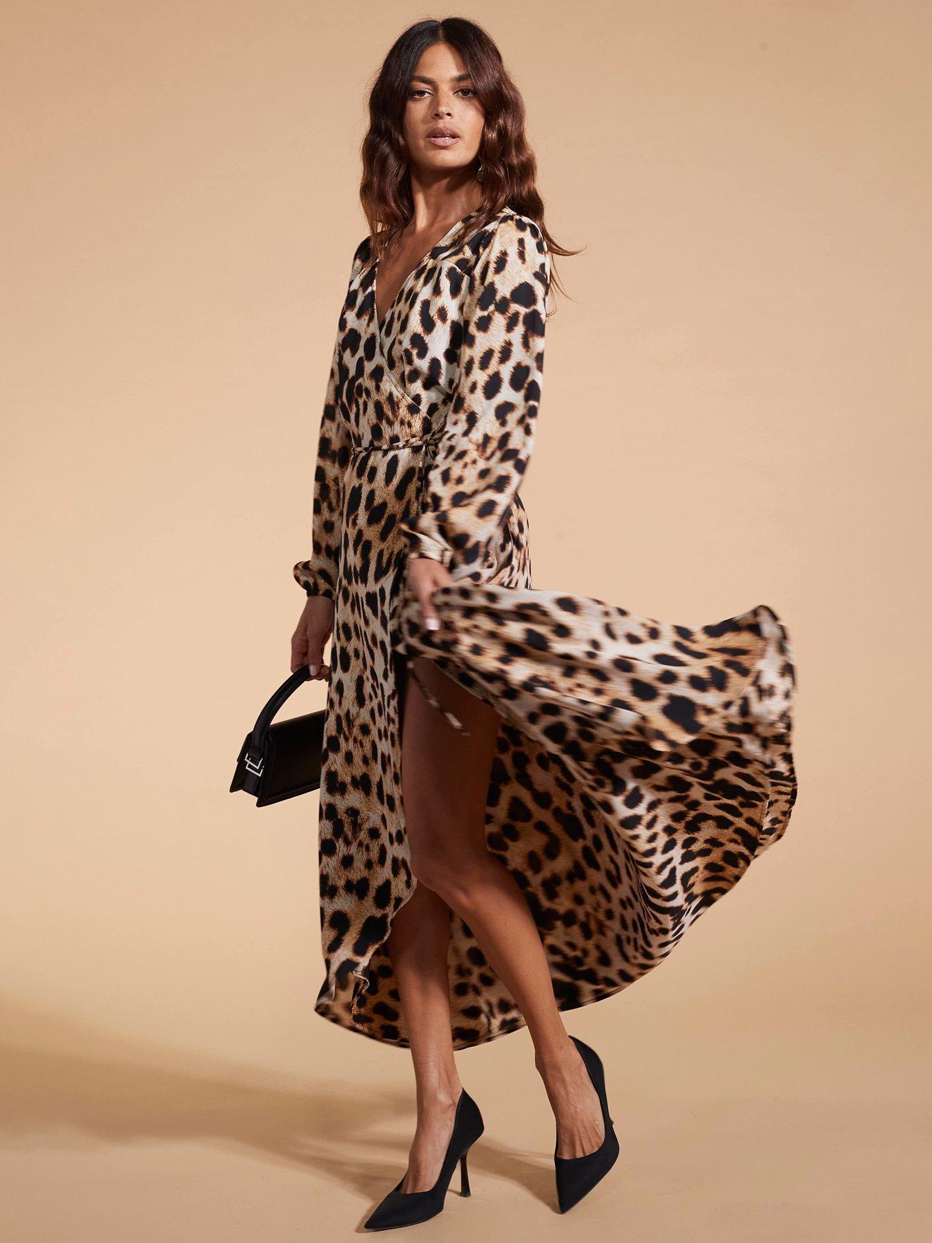 undefined Leopard Print Wrap Maxi Dress - Leopard Print
