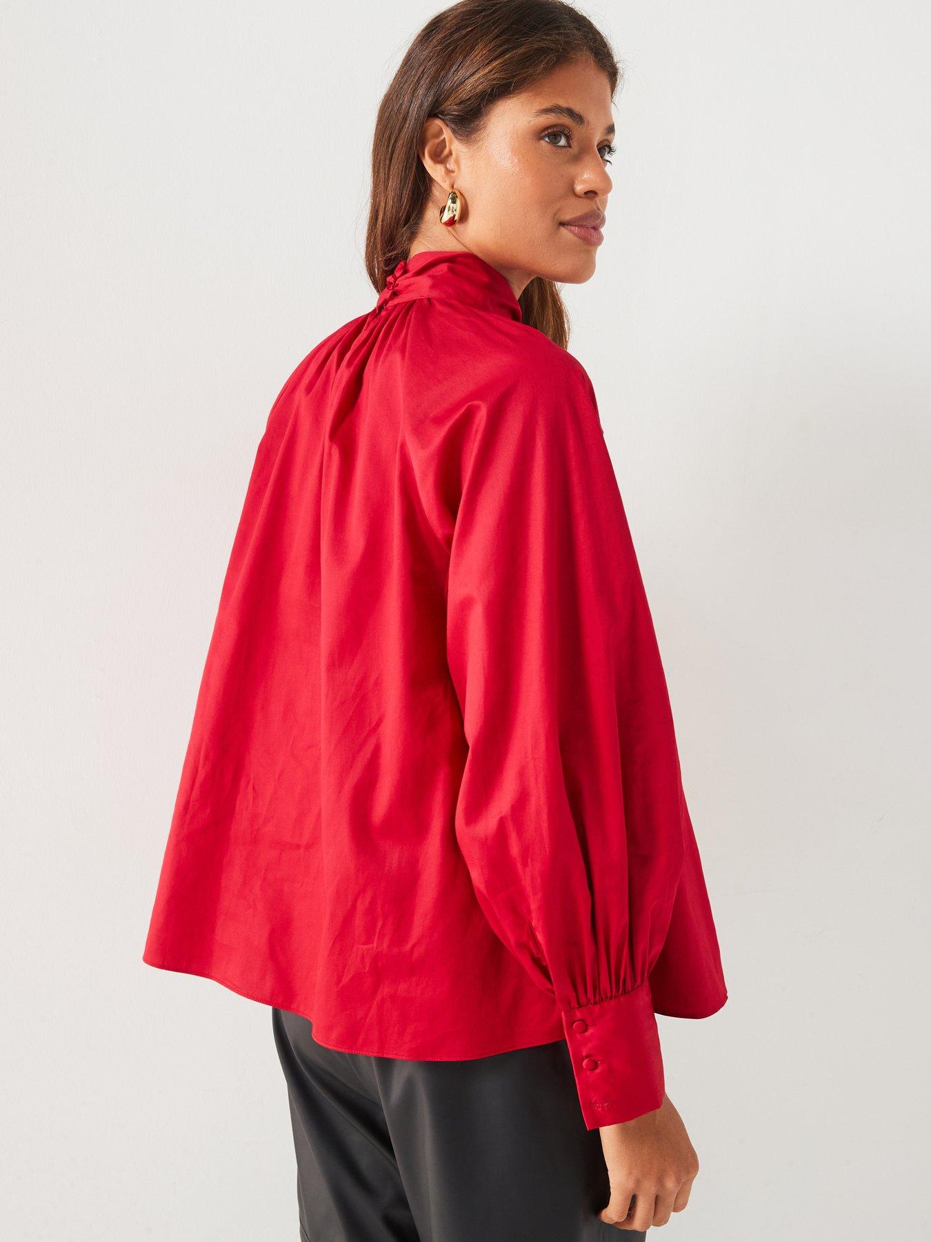 Image 2 of 6 of V by Very Blouson Sleeve Blouse - Red