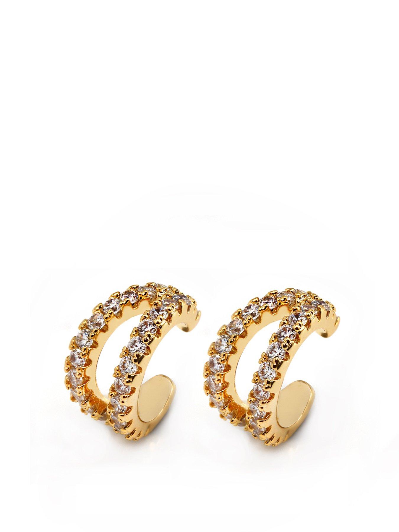 Say It With Clear CZ Ear Cuff Yellow Gold Very
