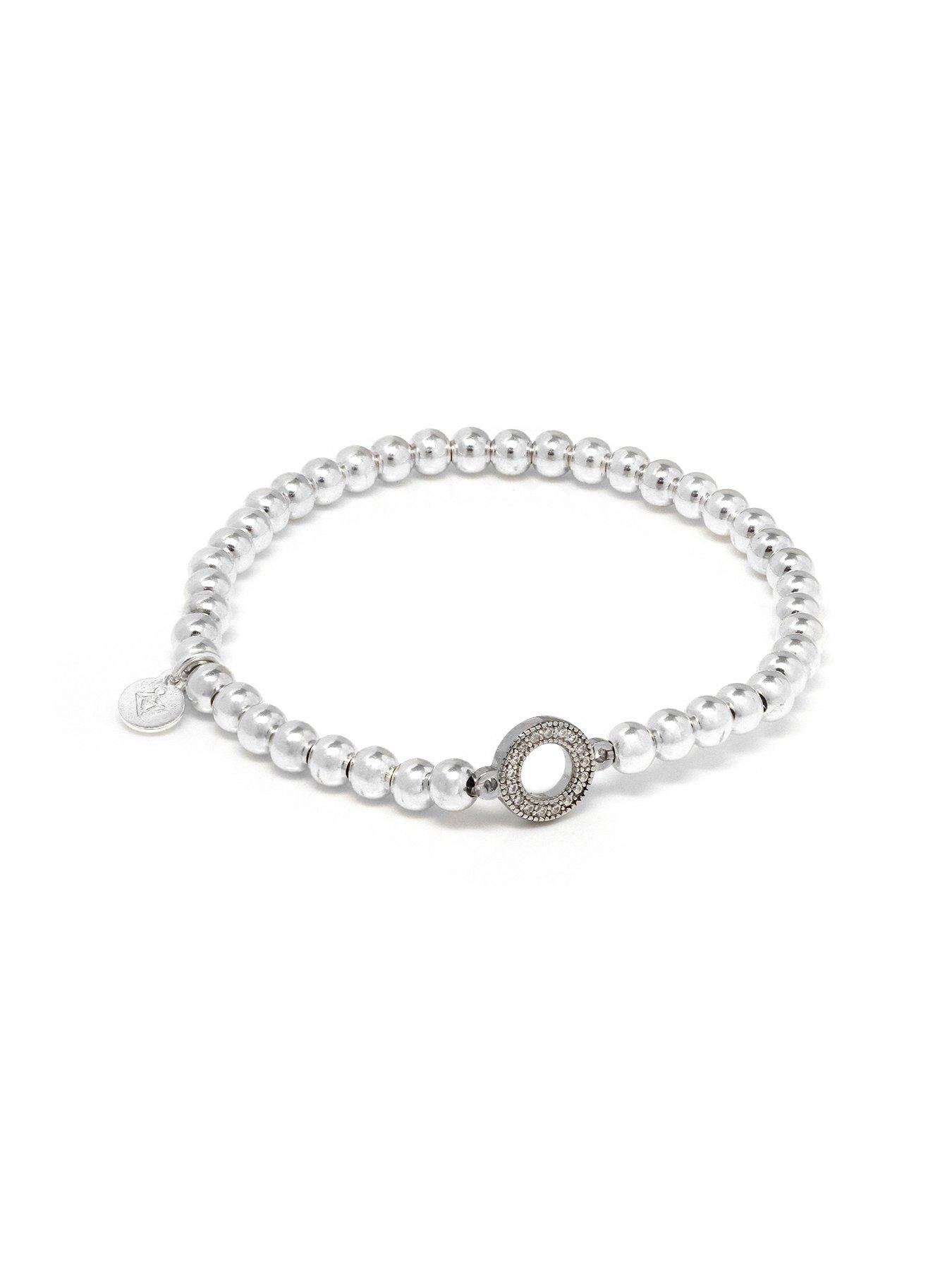 Product photograph of Say It With Mini Circle Of Life Bracelet - Sterling Silver - Junior from very.co.uk