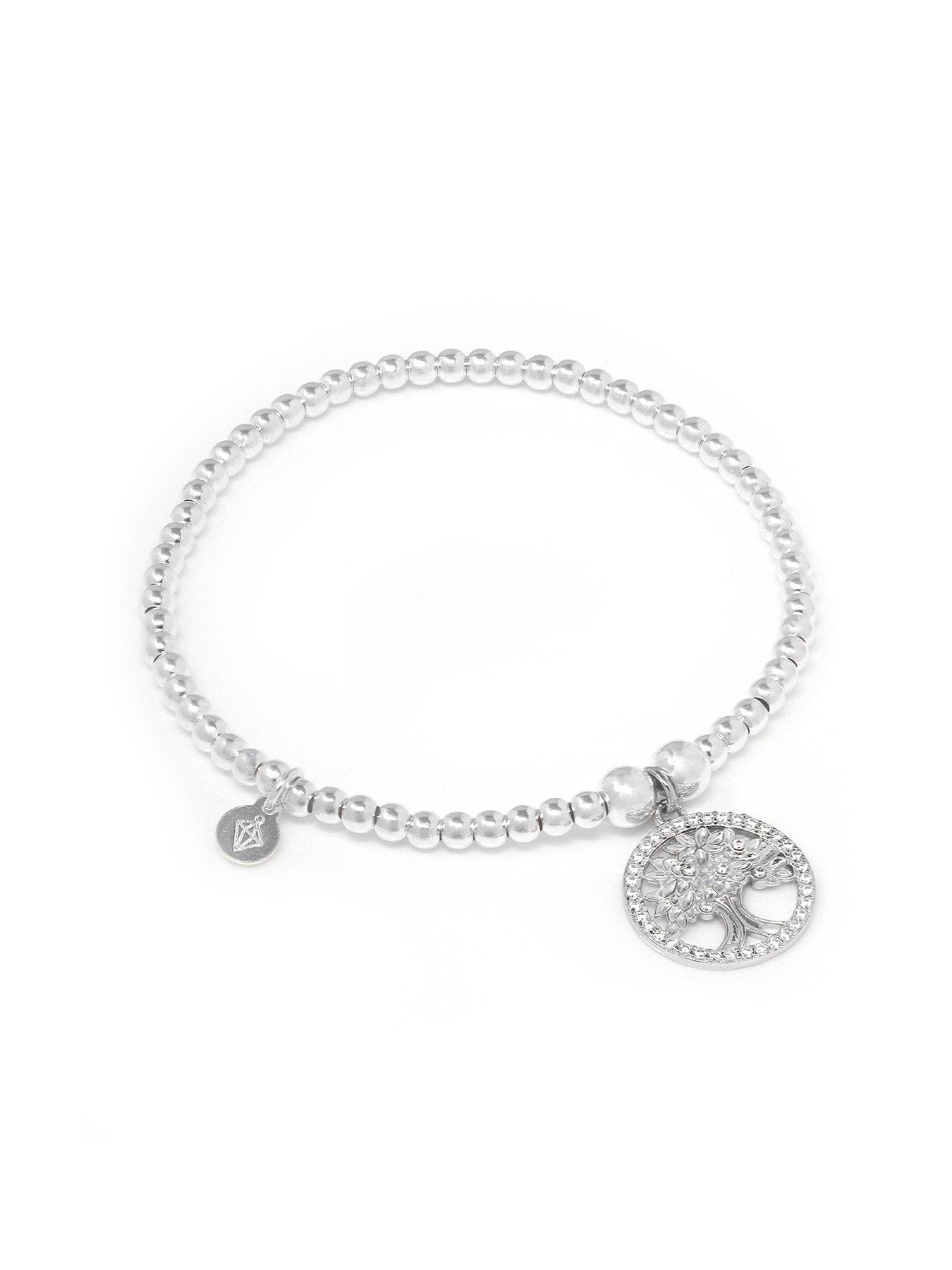 Product photograph of Say It With Junior Tree Of Life Bracelet - Sterling Silver from very.co.uk