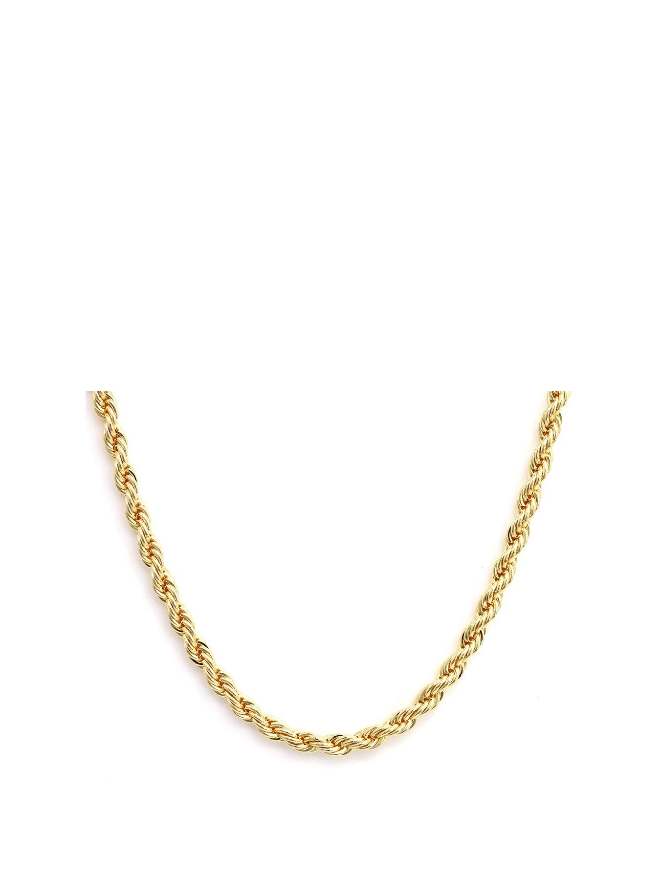 Product photograph of Say It With Rope Necklace - Yellow Gold from very.co.uk
