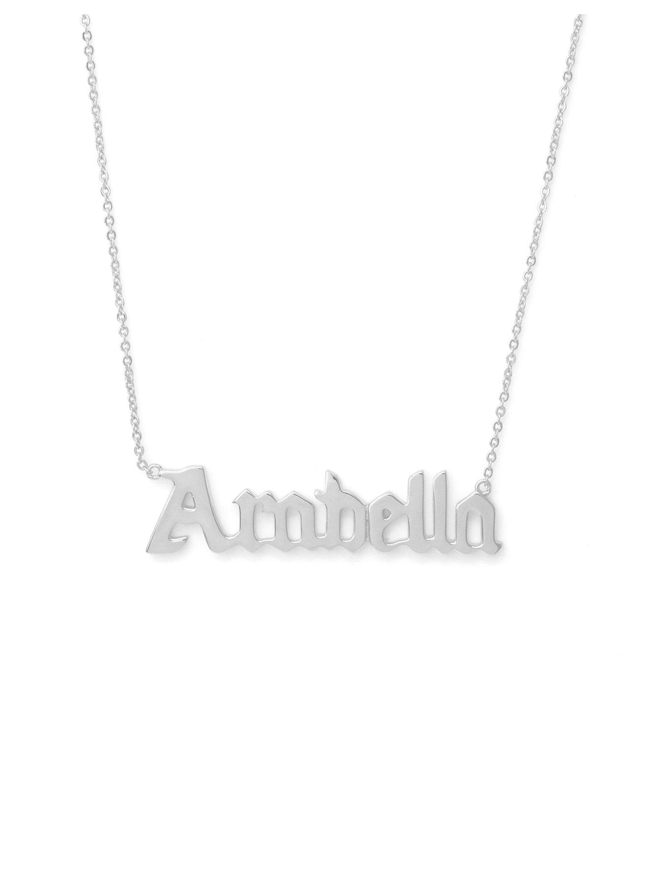 Product photograph of Say It With Custom Name Necklace - Silver from very.co.uk