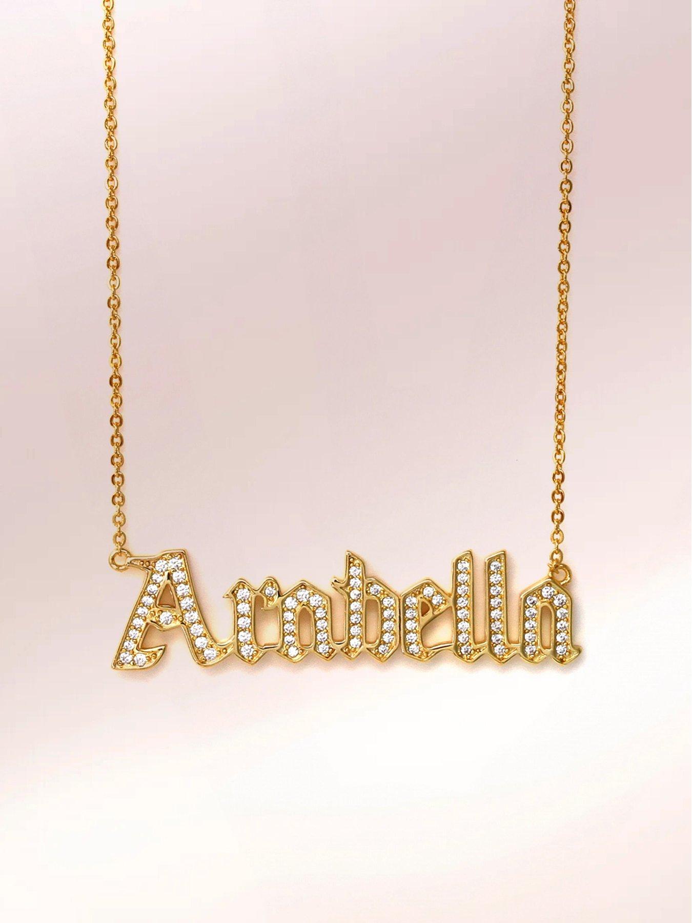 Gold custom cz name choker store