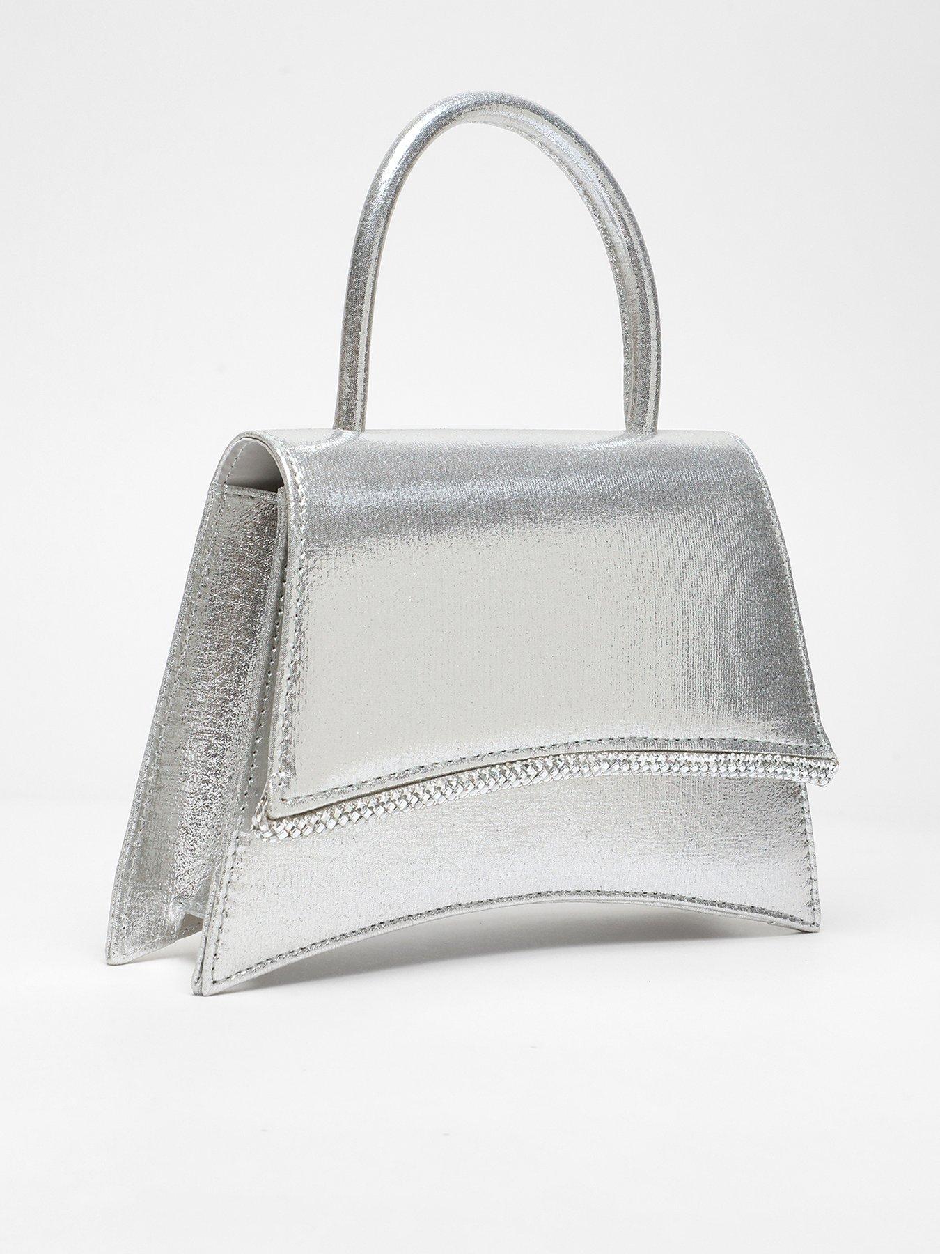 Image 2 of 4 of Quiz Silver Diamante Trim Mini Tote Bag