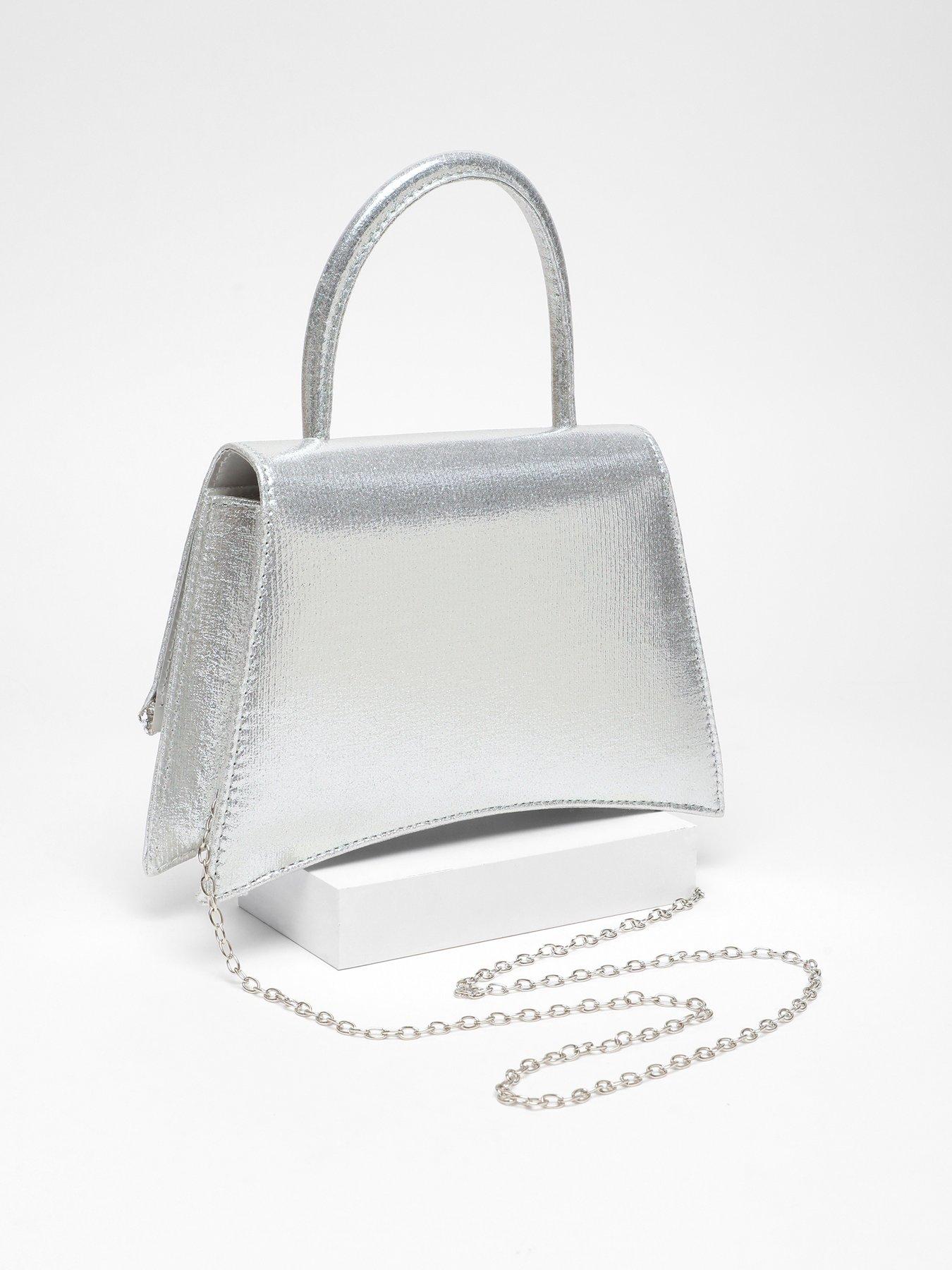 Image 3 of 4 of Quiz Silver Diamante Trim Mini Tote Bag