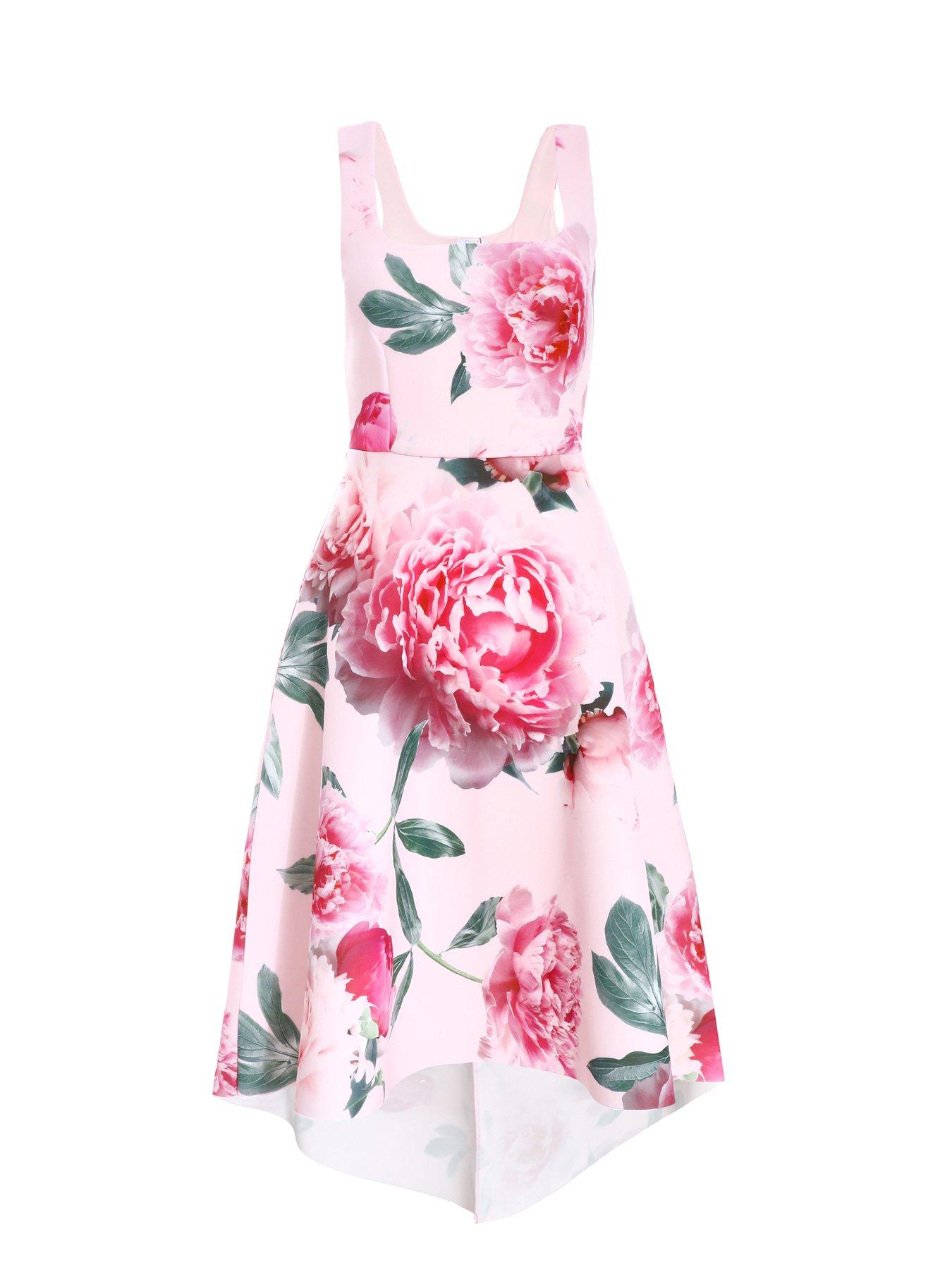 quiz pink dip hem dress Quiz Lace Dip Hem Dress