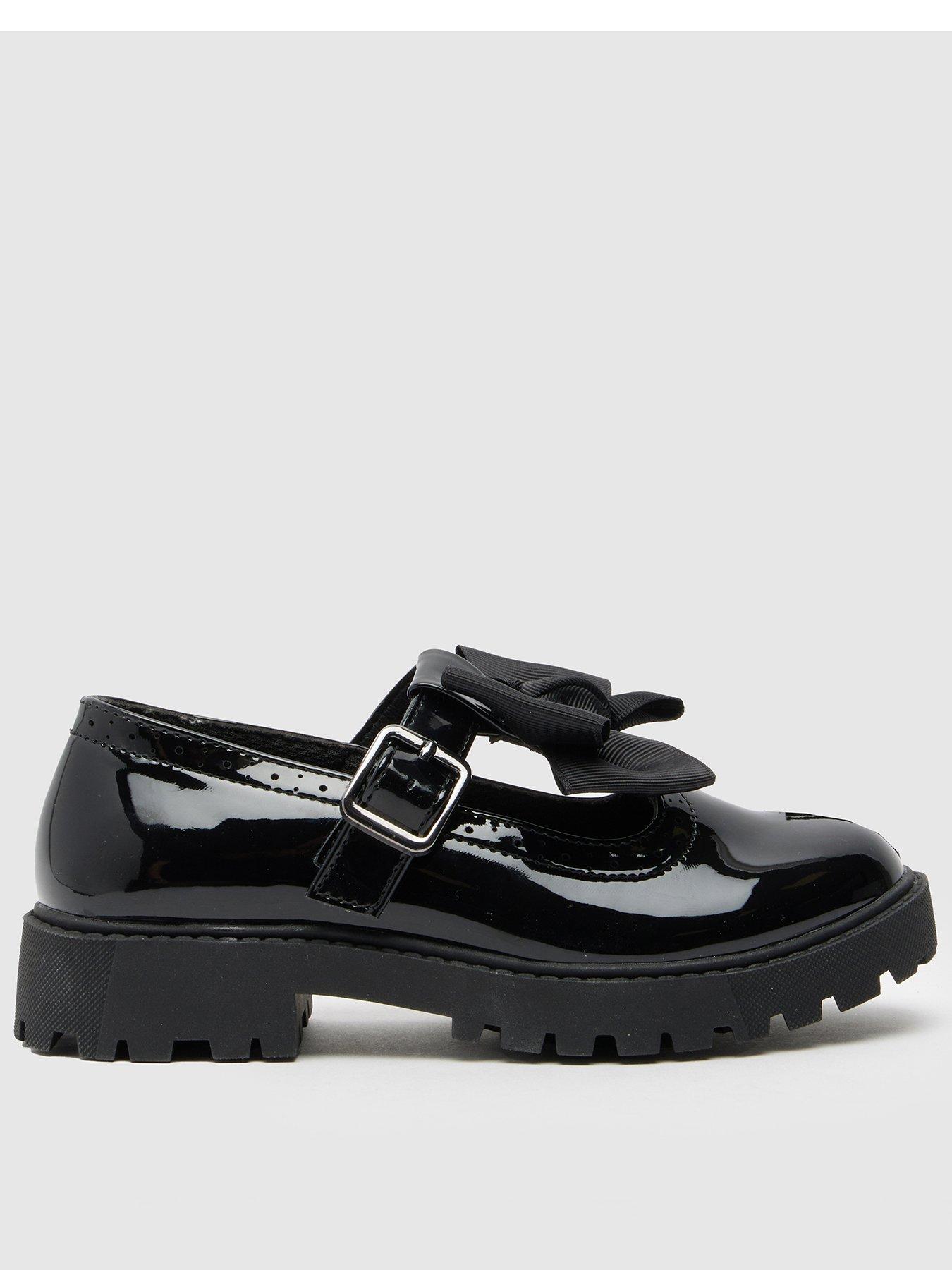 Schuh Lollipop Feature Bow Tbar Youth Black Patent Very
