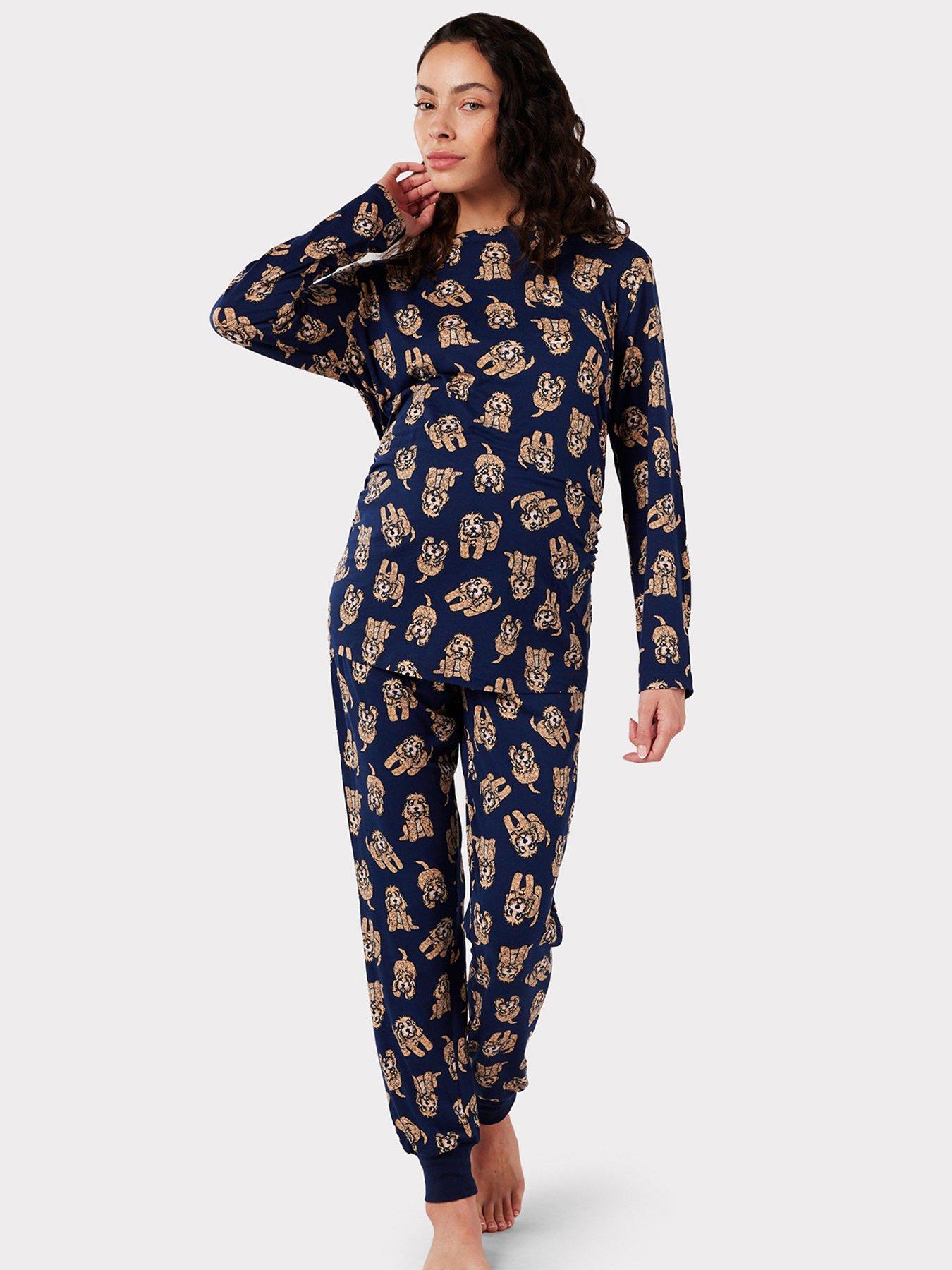 undefined Maternity Navy Cockapoo Print - White