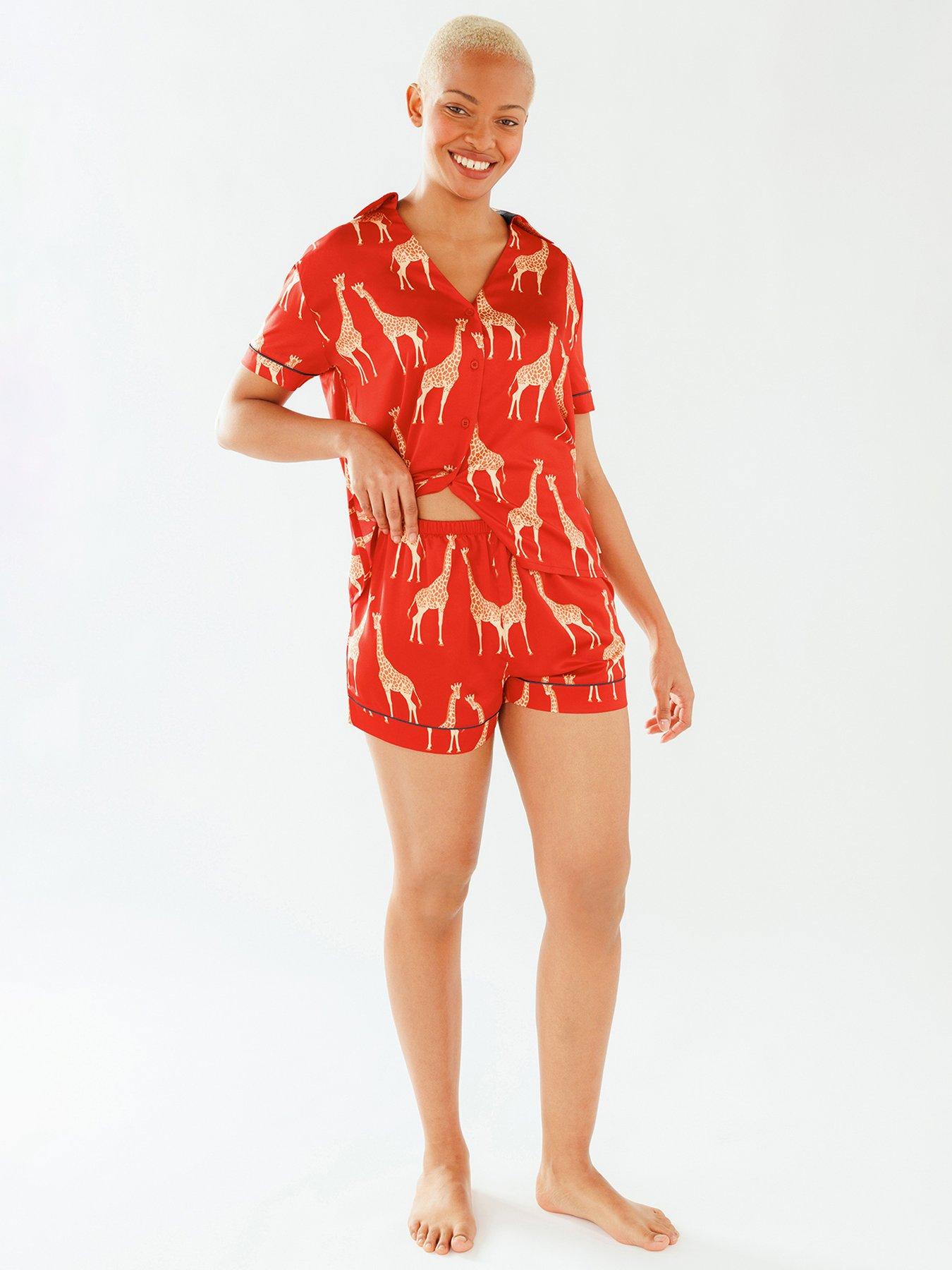 Giraffe silk pajamas sale