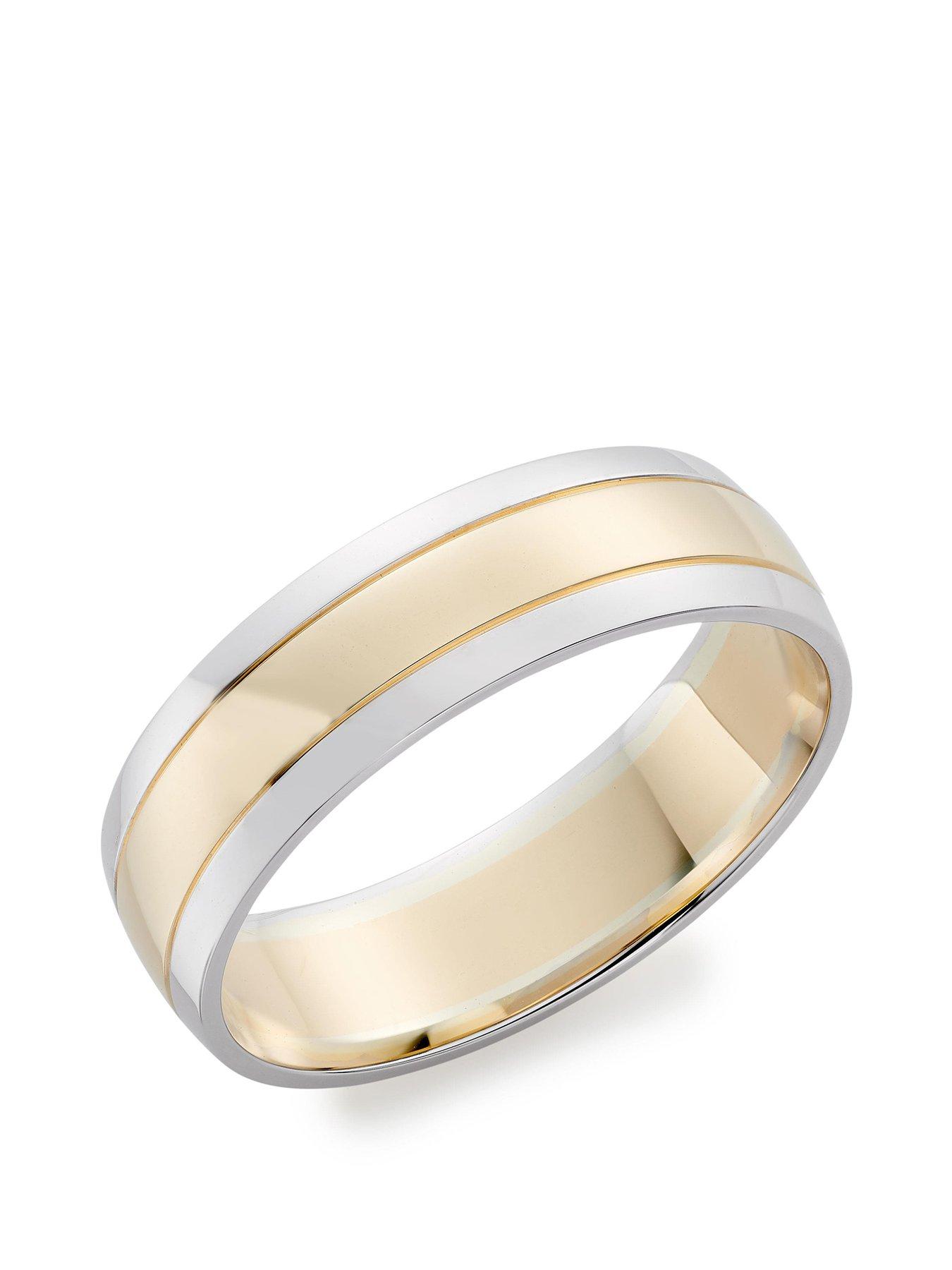 Beaverbrooks 9ct Yellow and White Gold Wedding Ring