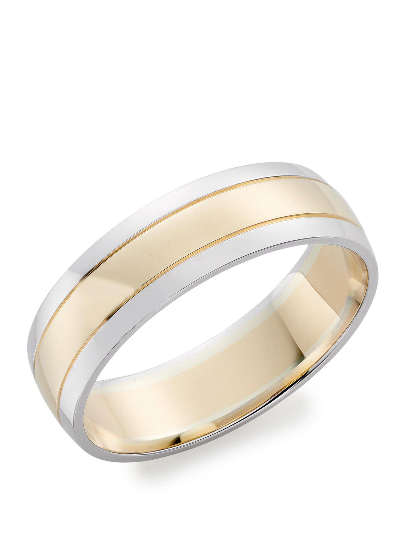 Beaverbrooks 9ct Yellow and White Gold Wedding Ring