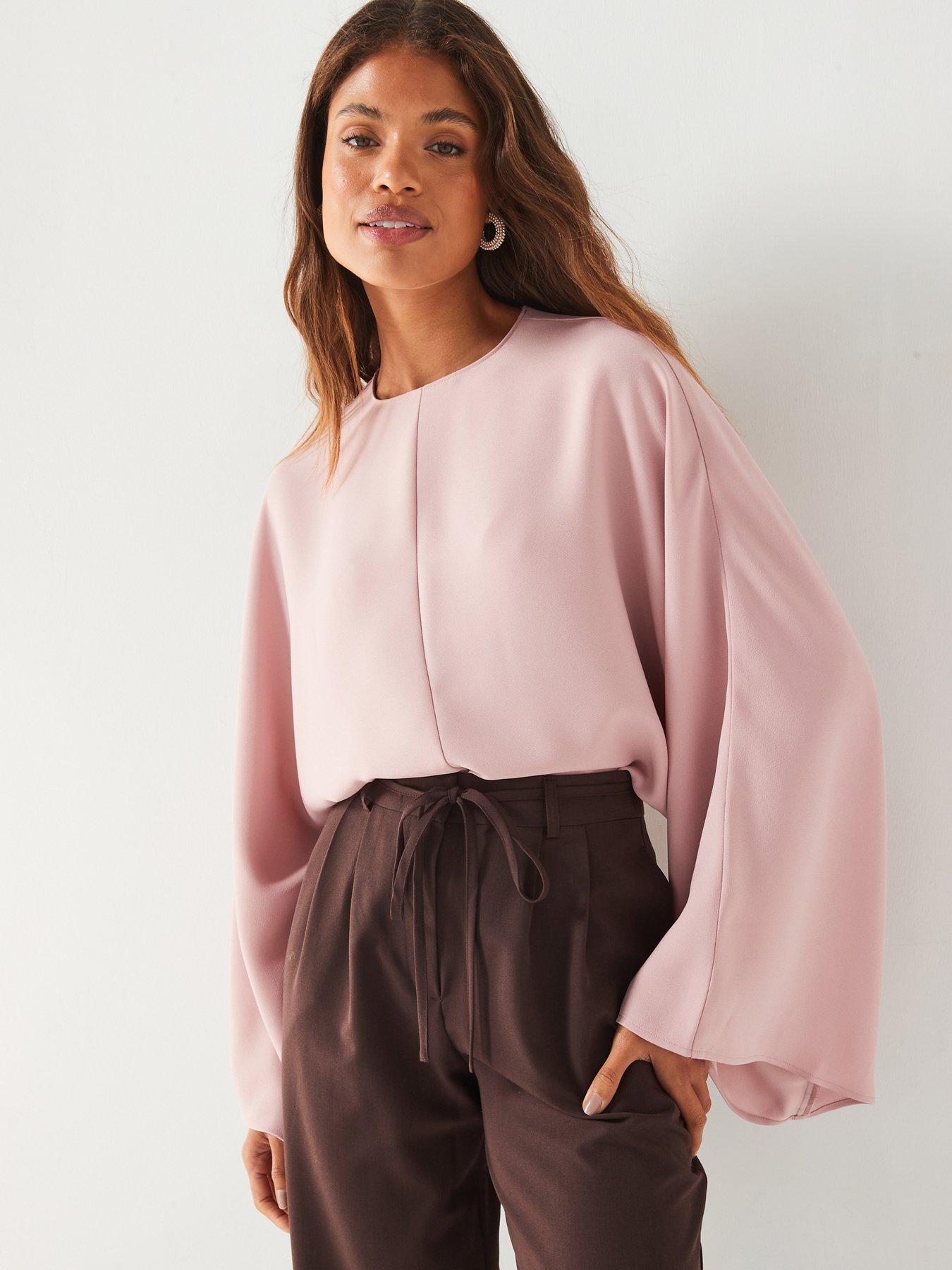 undefined Oversized Batwing Blouse - Pink