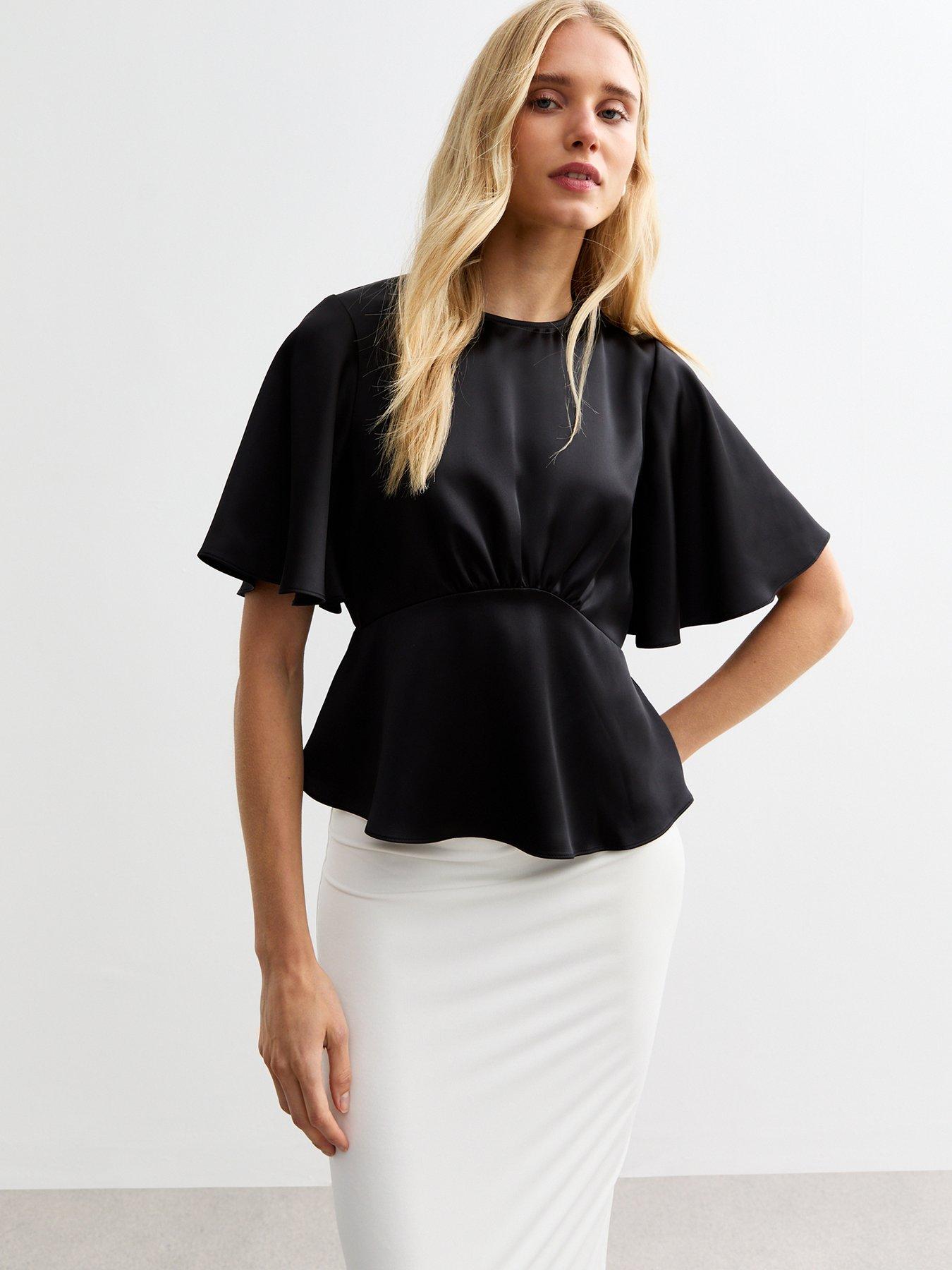 undefined Peplum Mini Top - Black