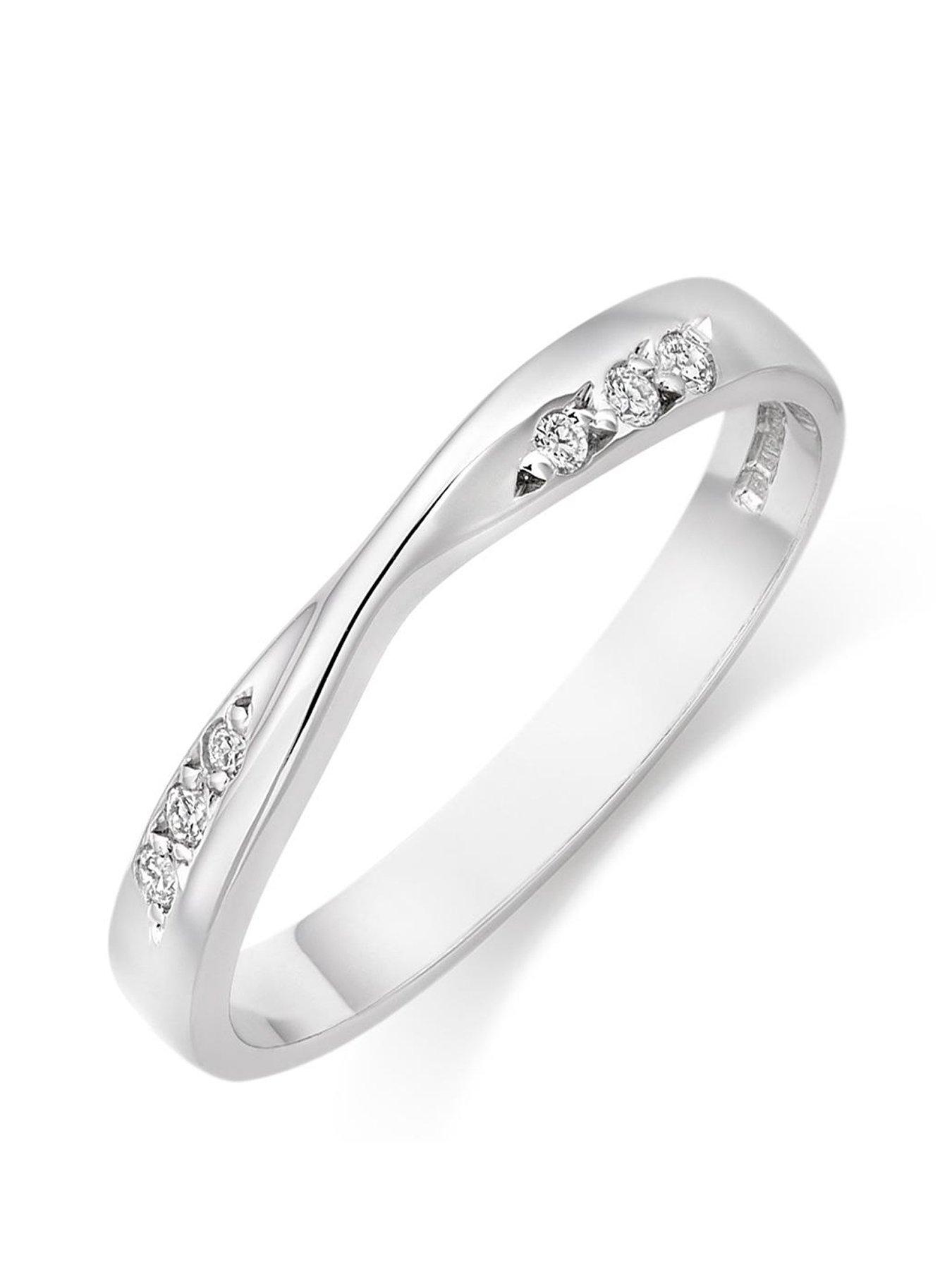 Beaverbrooks 9ct White Gold Diamond Wedding Ring Very