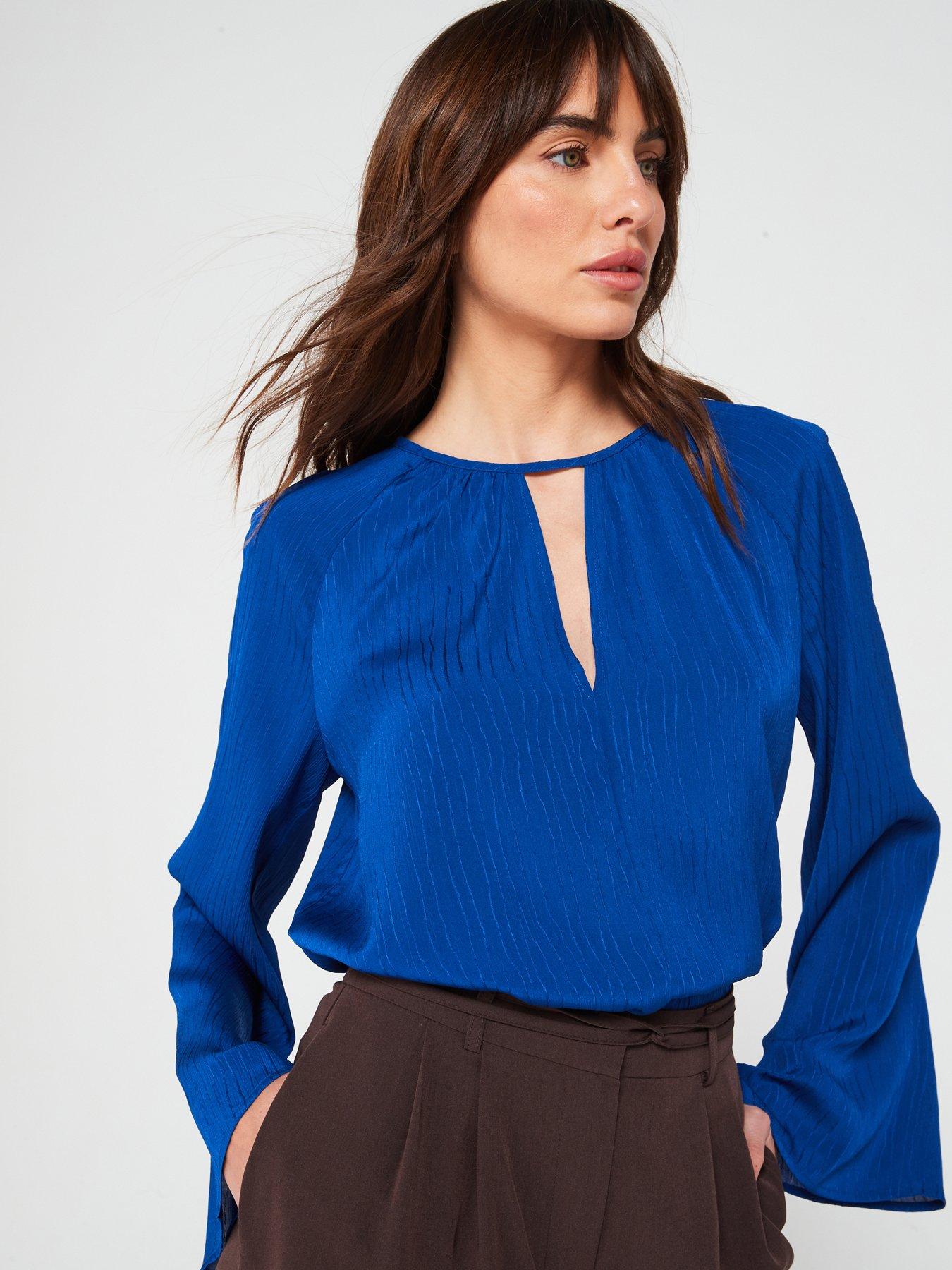 undefined Cut Out Detail Blouse - Blue