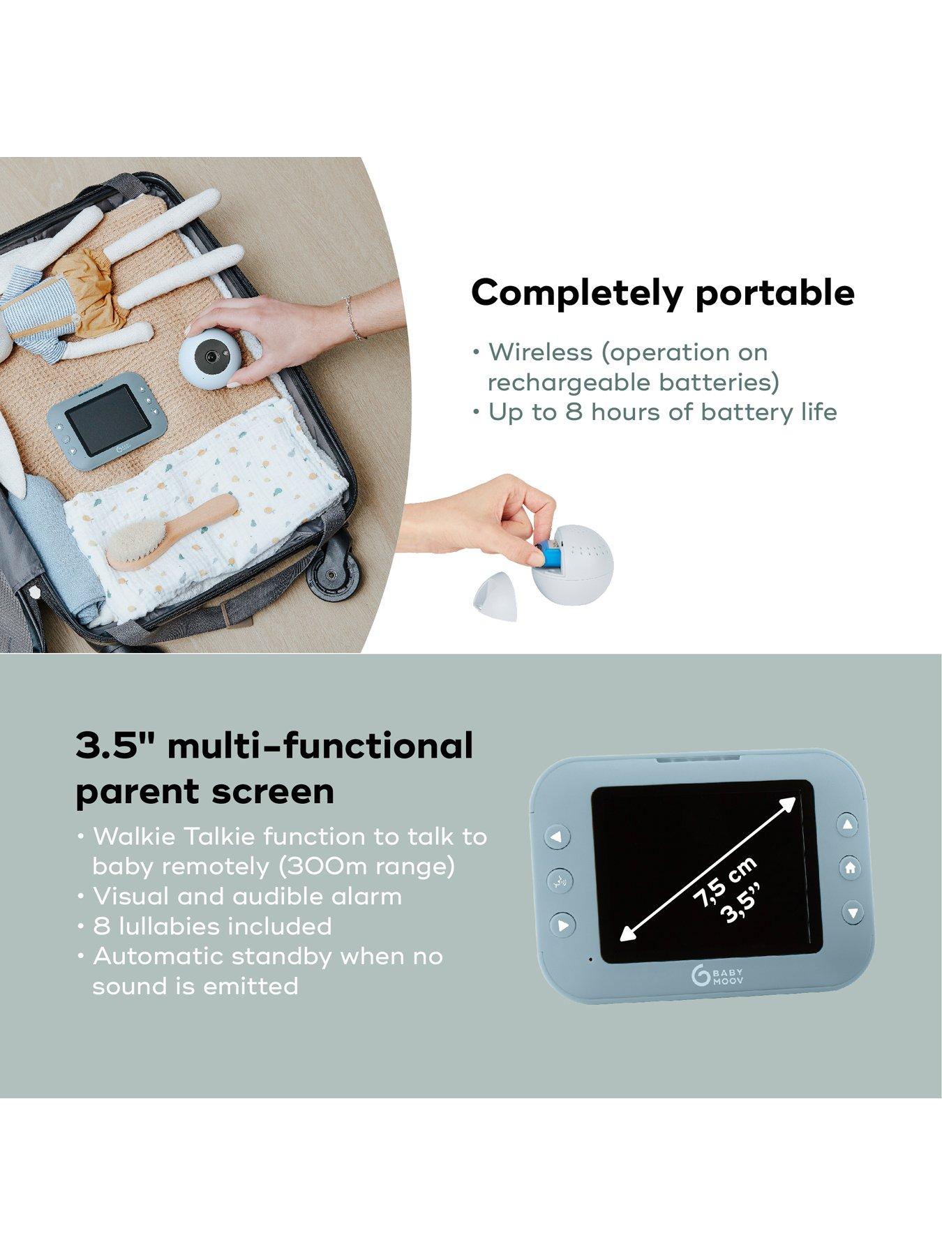 Image 3 of 6 of Babymoov Yoo Roll Twin Set Bundle Wire-Free 3.5" Video Baby Monitor- 2 cameras