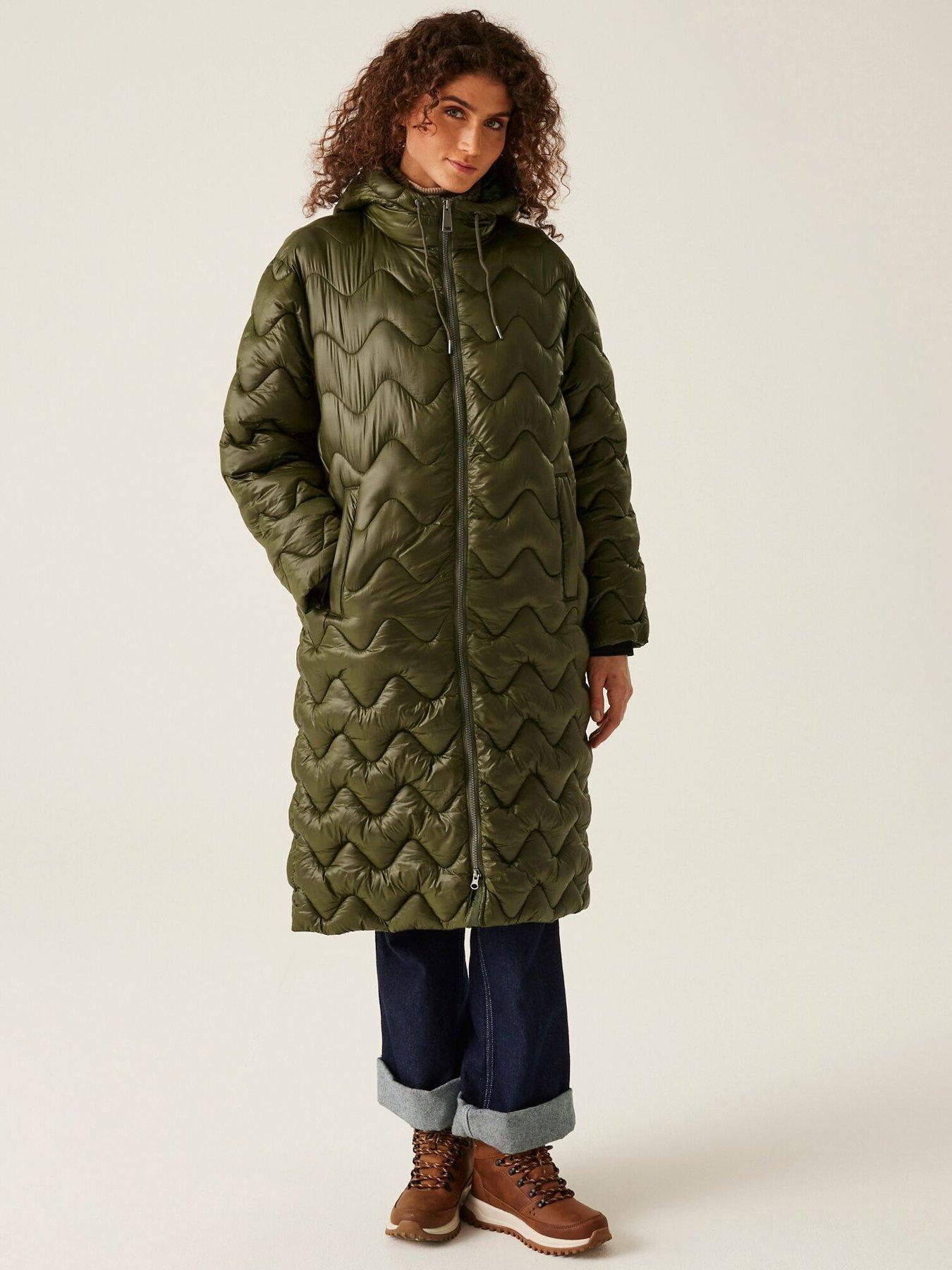 undefined Womens Cambrie II Baffled/Quilted Jacket-KHAKI