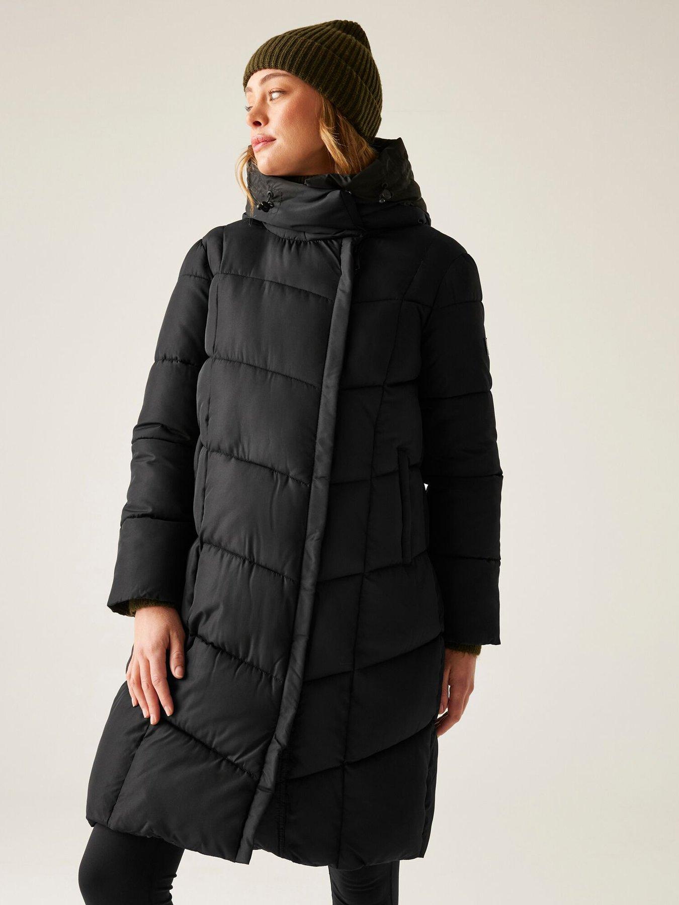 undefined Womens Nurie Baffled/Quilted Jacket-Black