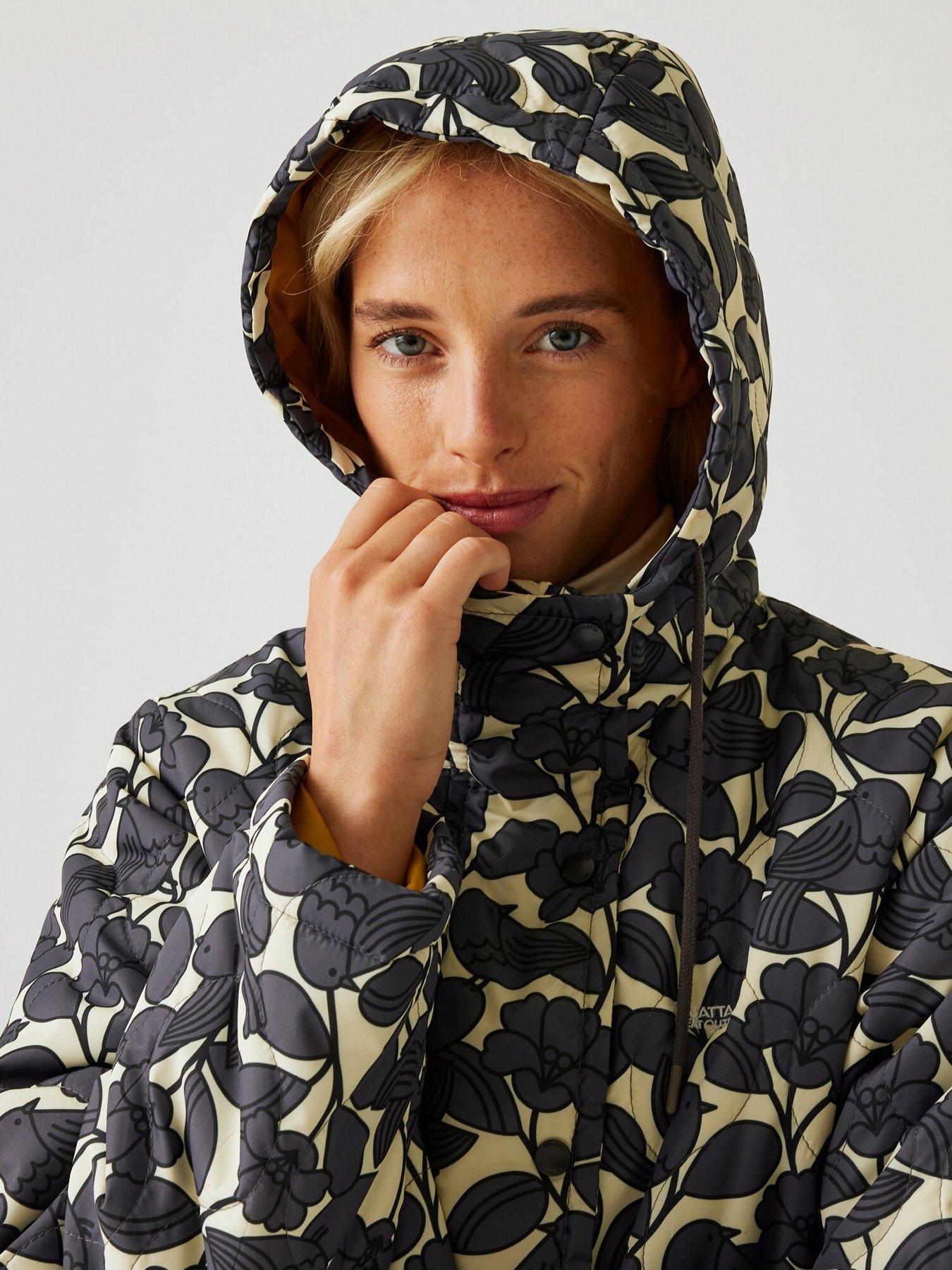 Image 4 of 6 of Regatta Womens Orla Kiely Long Quilt Baffled/Quilted Jacket-GREY