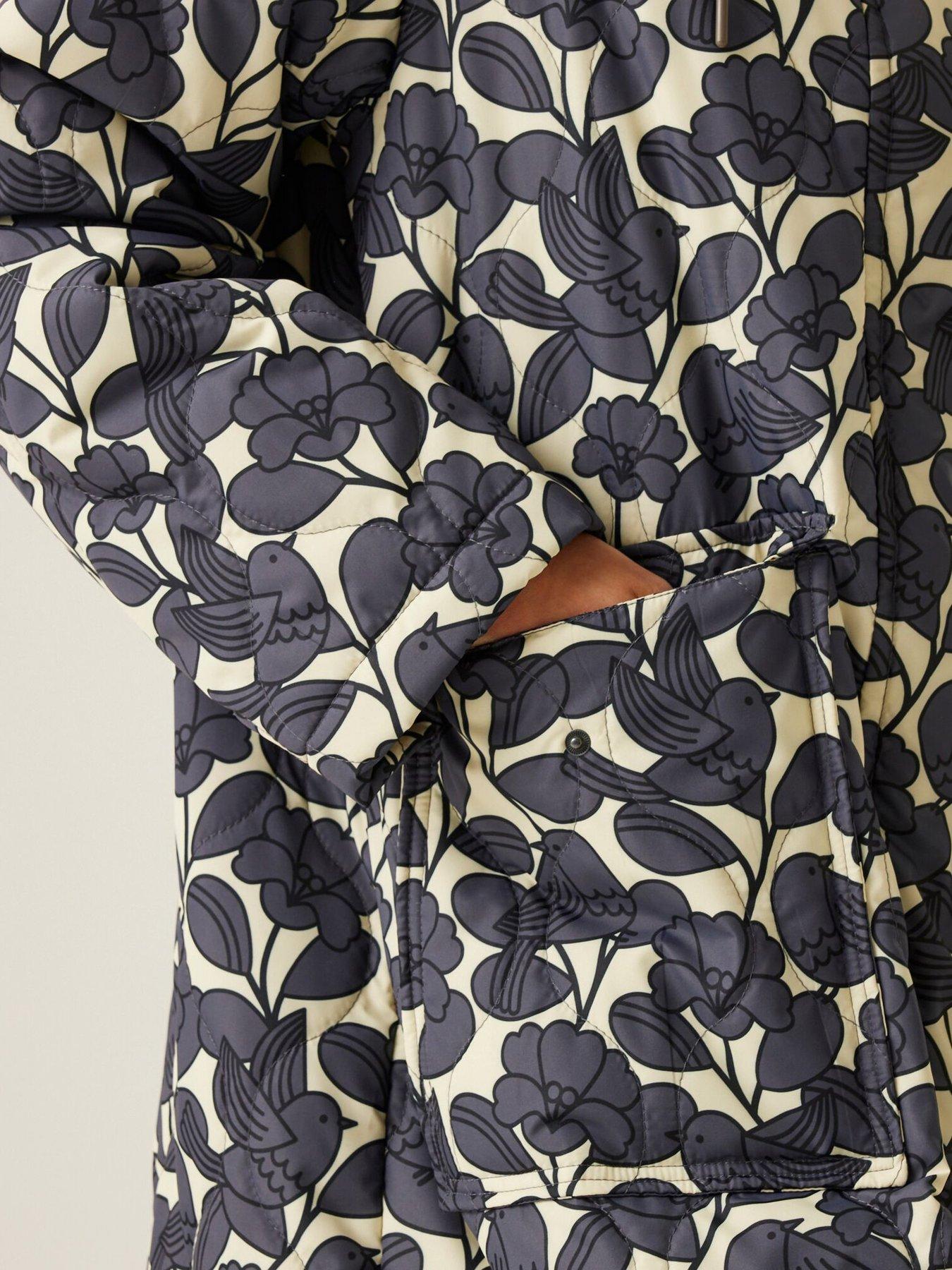 Image 5 of 6 of Regatta Womens Orla Kiely Long Quilt Baffled/Quilted Jacket-GREY