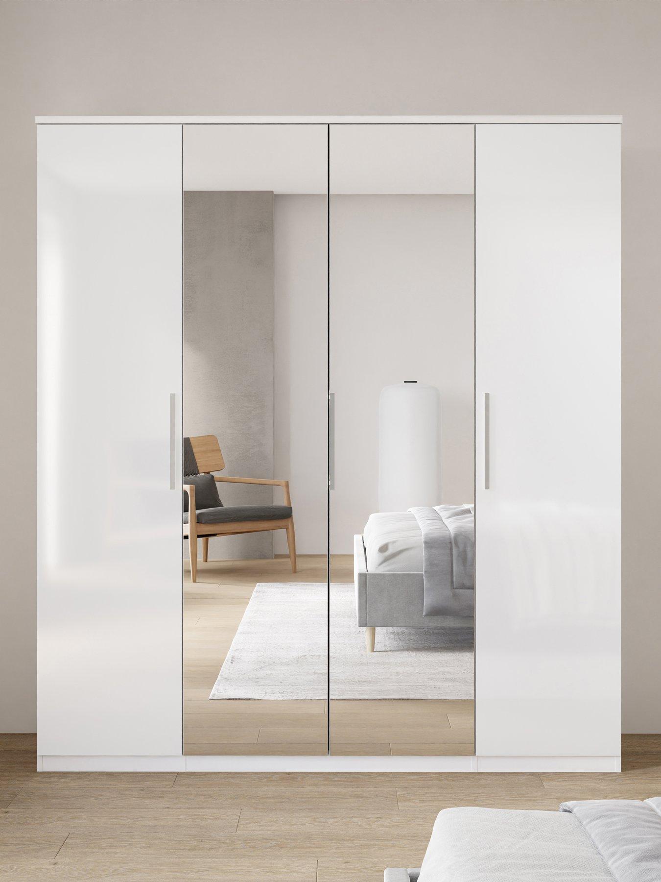 The Very Collection Prague Gloss 4 Door, 3 Drawer Wardrobe - FSC® Certified