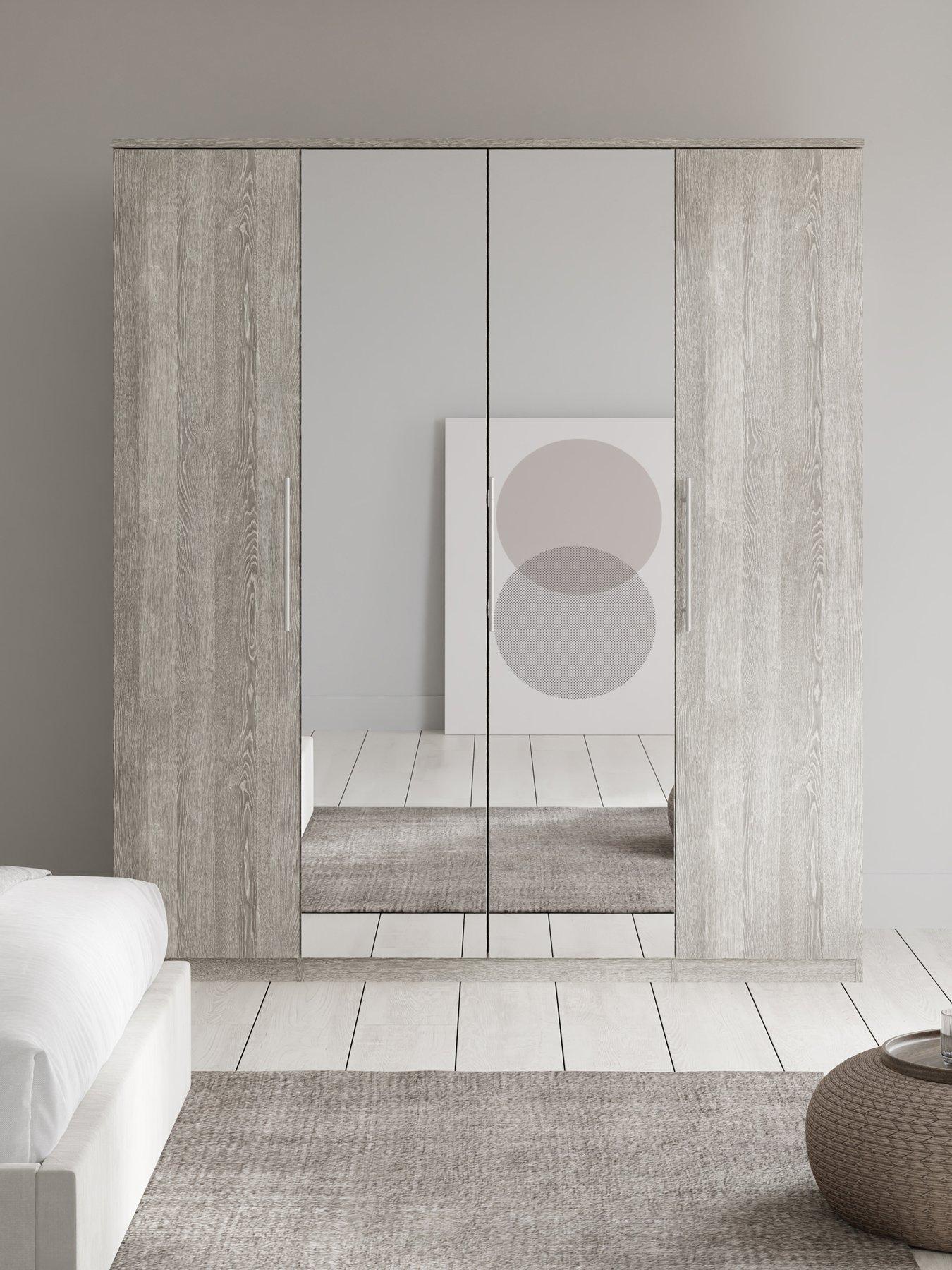 Product photograph of Very Home Prague 4 Door Wardrobe With Mirrors - Fsc Certified from very.co.uk