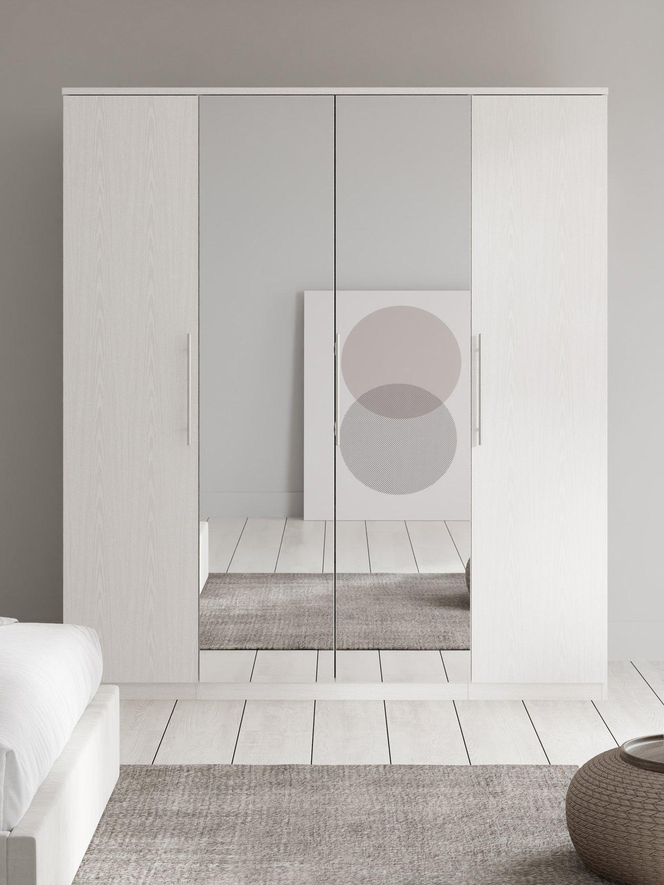 undefined Prague 4 Door Wardrobe With Mirrors - FSC® Certified