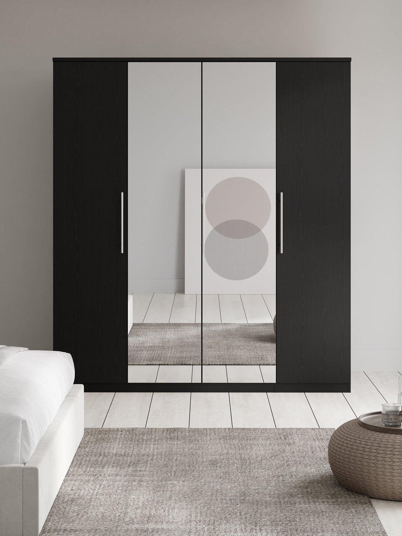 undefined Prague 4 Door Wardrobe With Mirrors - FSC® Certified