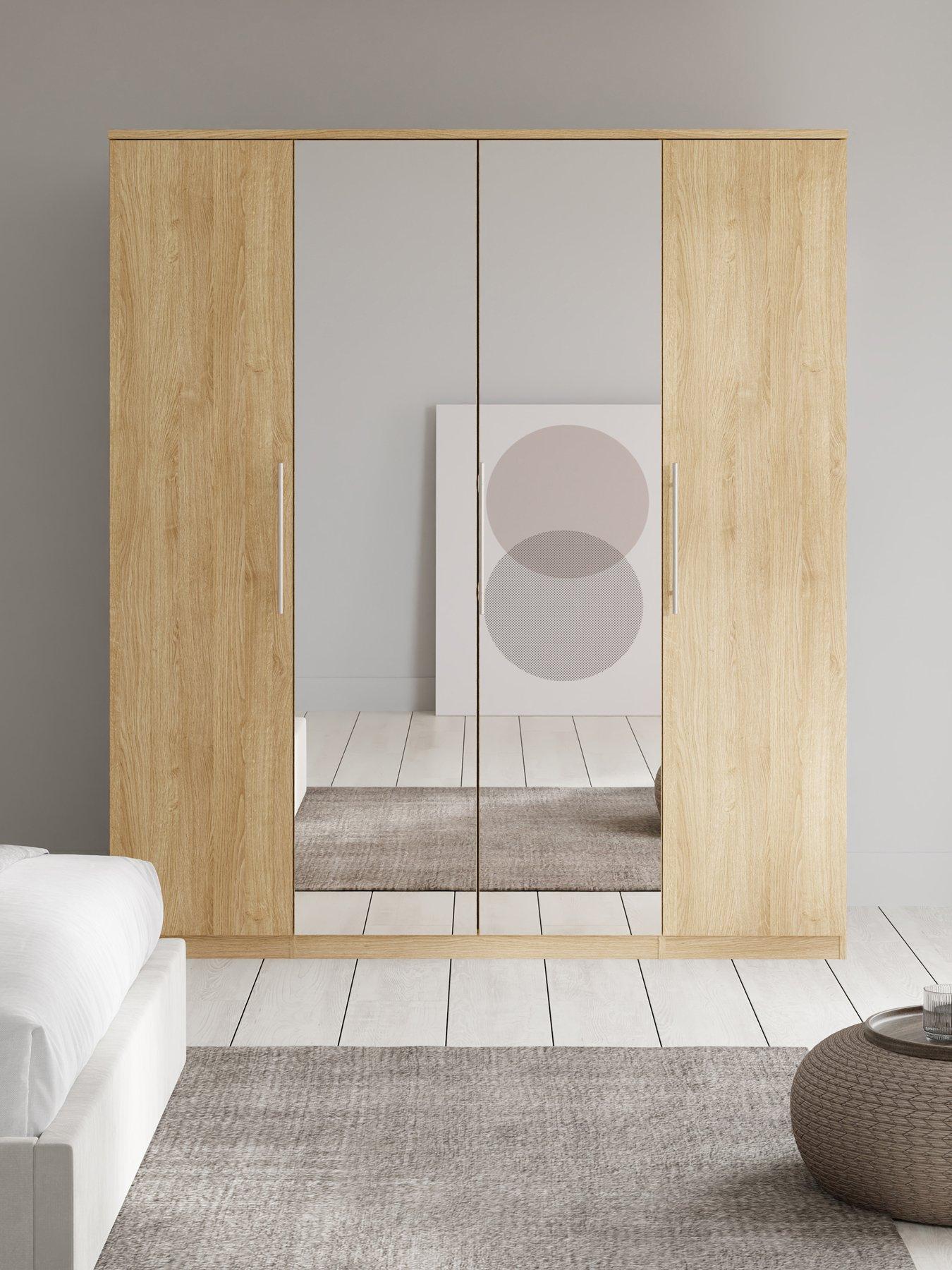 undefined Prague 4 Door Wardrobe With Mirrors - FSC® Certified