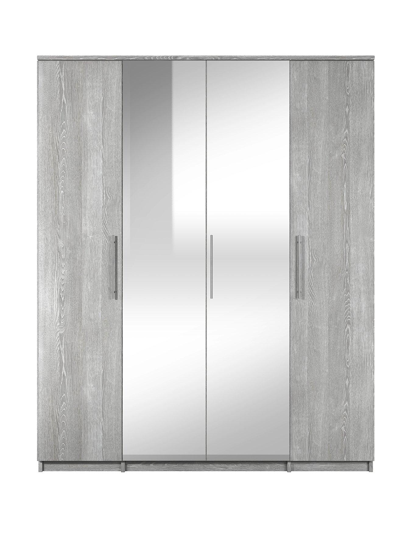 Image 2 of 6 of Very Home Prague 4 Door Wardrobe With Mirrors - FSC&reg; Certified