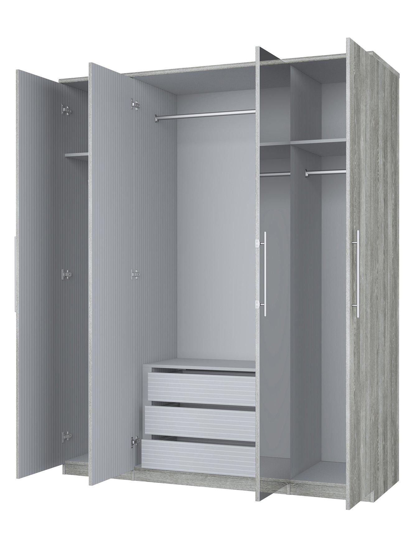 Image 4 of 6 of Very Home Prague 4 Door Wardrobe With Mirrors - FSC&reg; Certified
