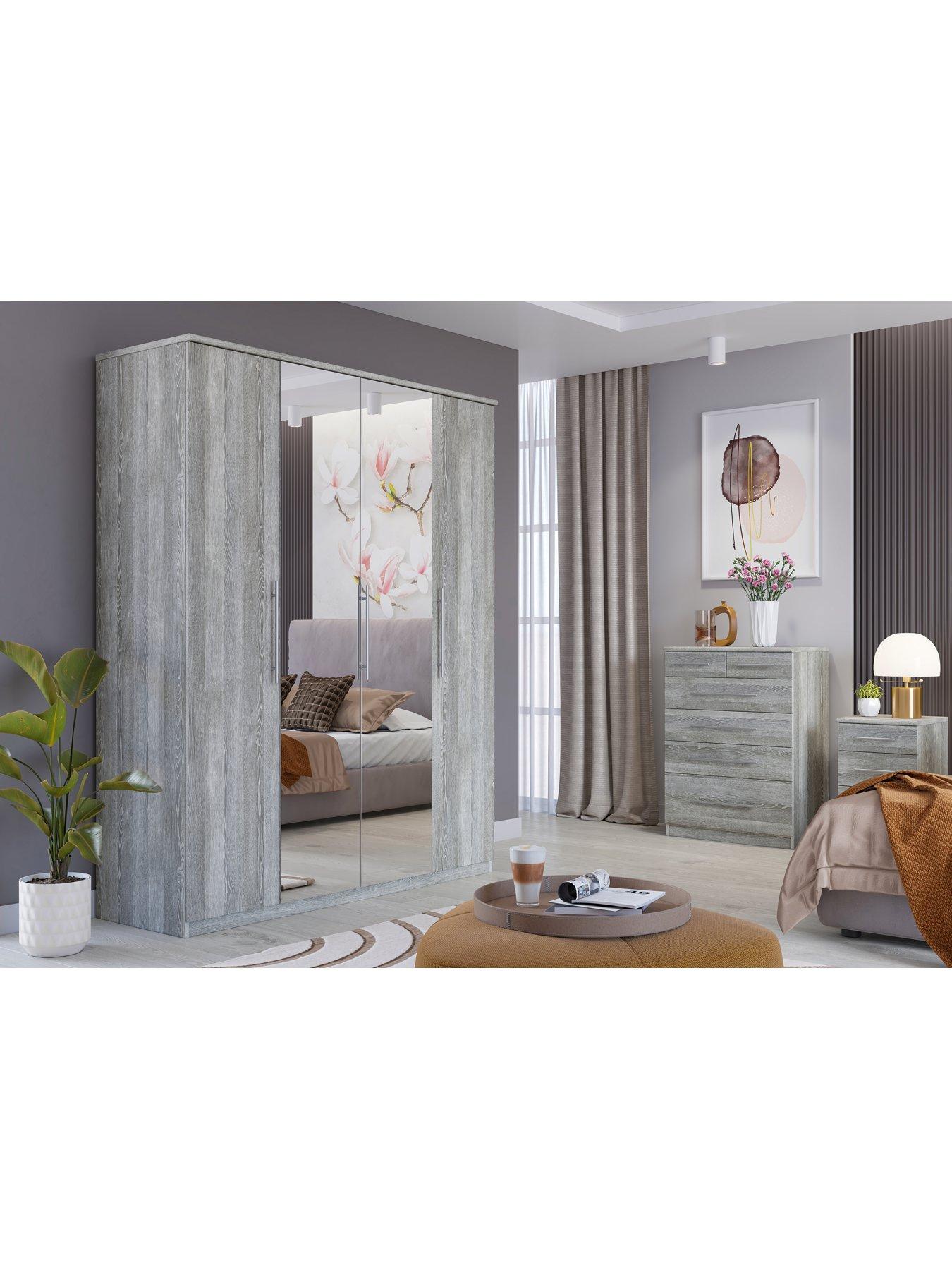 Image 5 of 6 of Very Home Prague 4 Door Wardrobe With Mirrors - FSC&reg; Certified