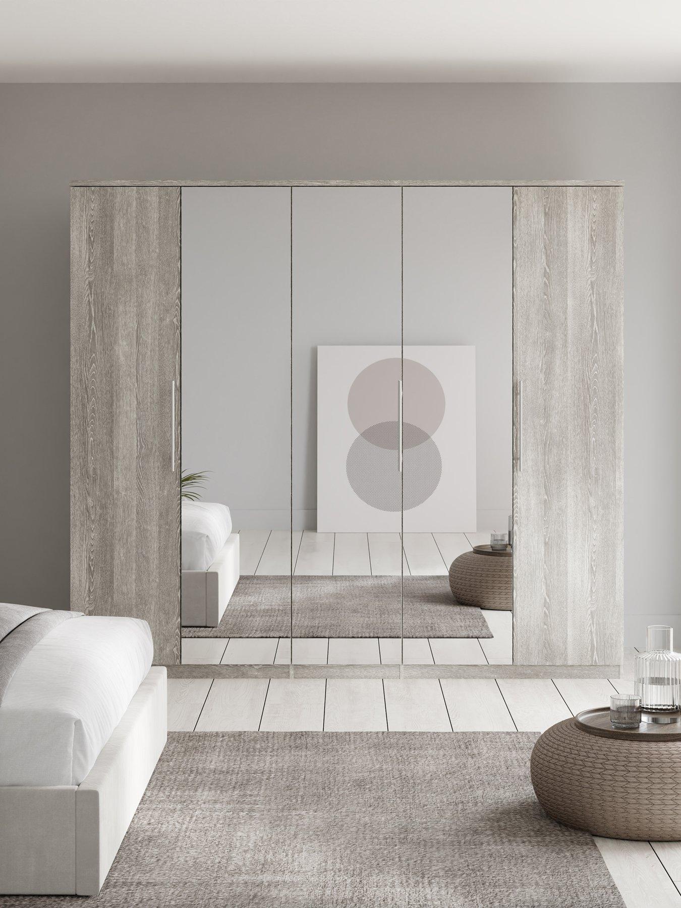 Product photograph of Very Home Prague 5 Door Mirrored Wardrobe - Fsc Certified from very.co.uk