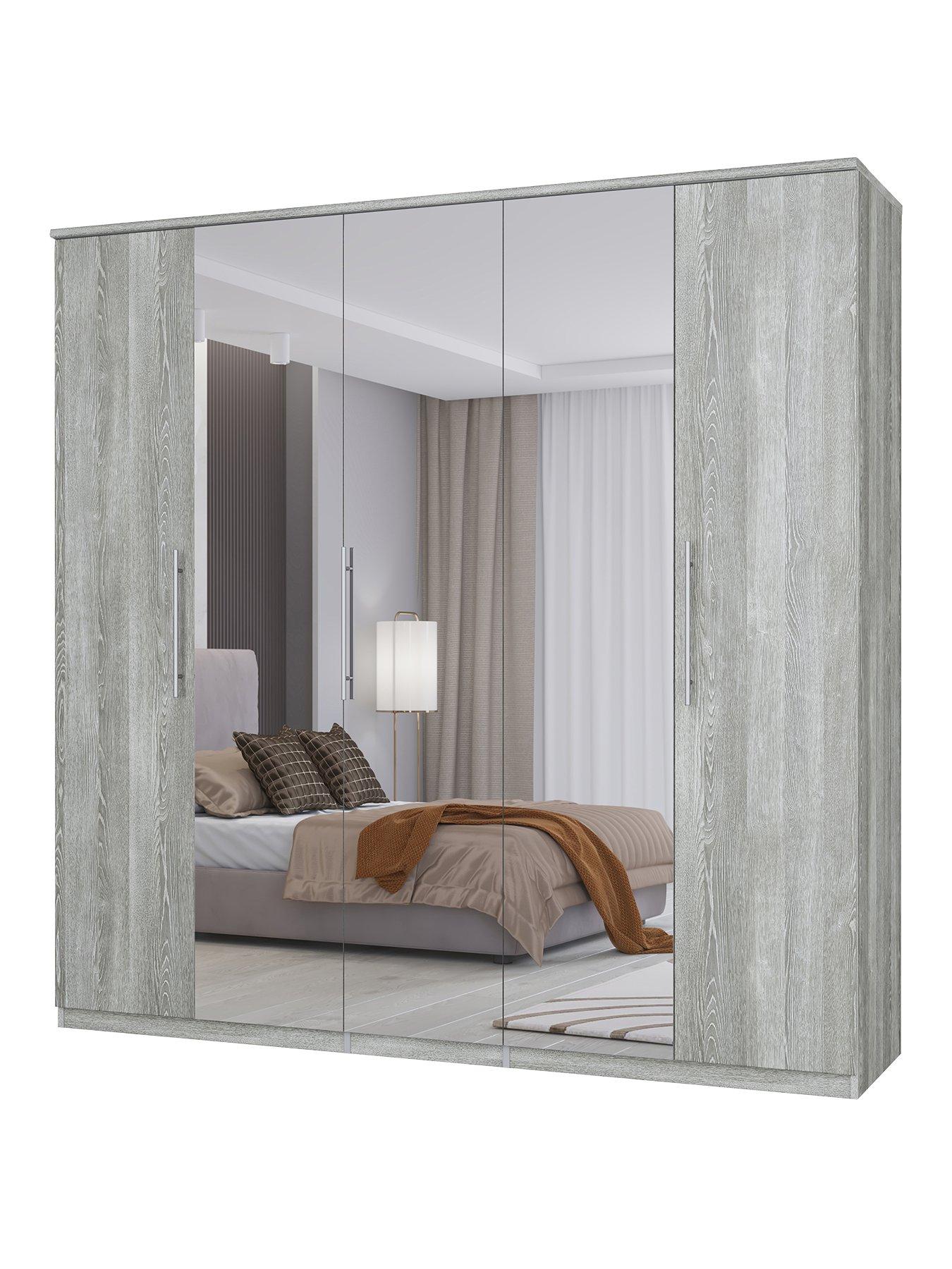 Image 2 of 5 of Very Home Prague 5 Door Mirrored&nbsp;Wardrobe&nbsp;- FSC&reg; Certified
