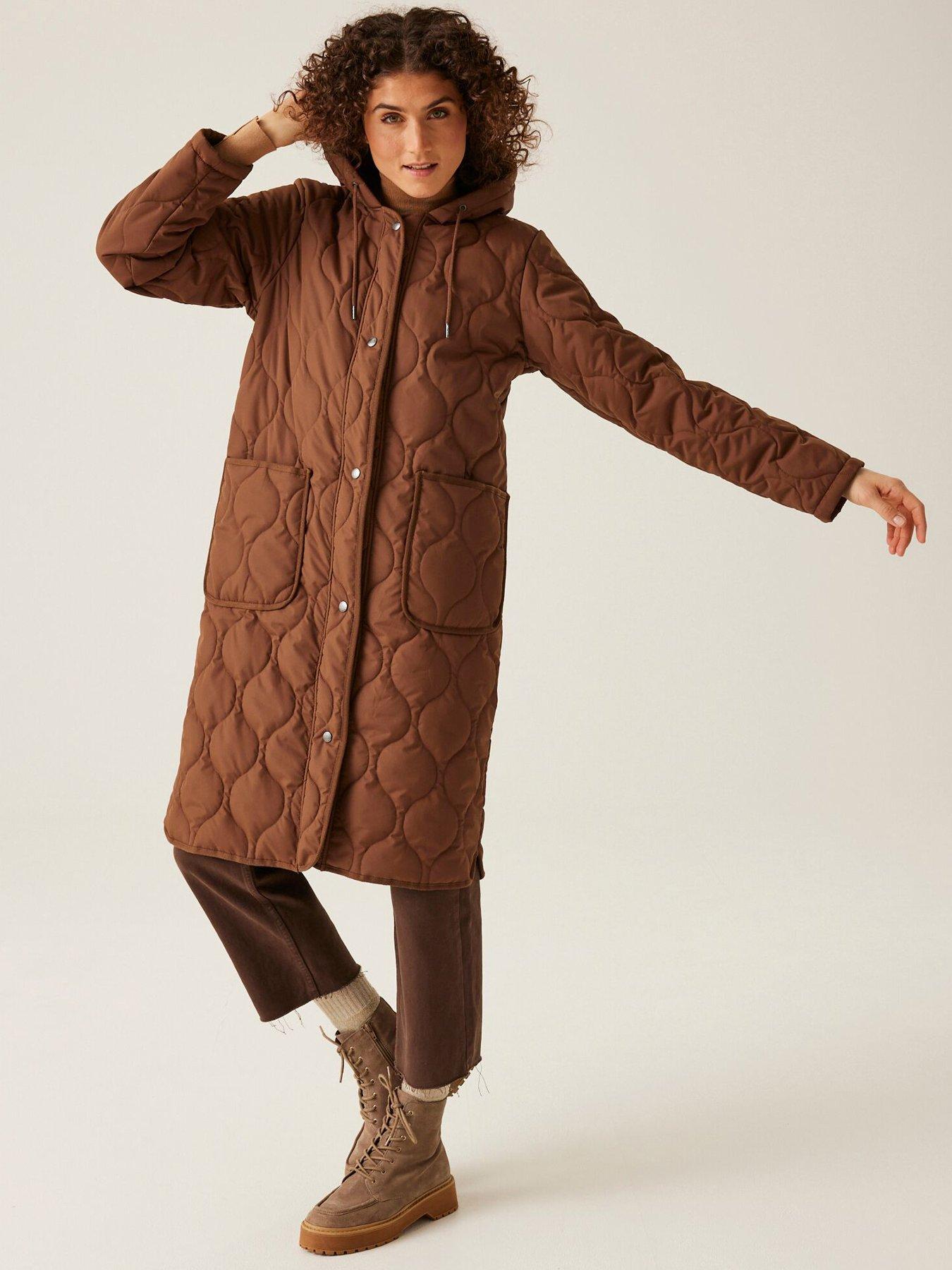 undefined Womens Jaycee II Baffled/Quilted Jacket-BROWN